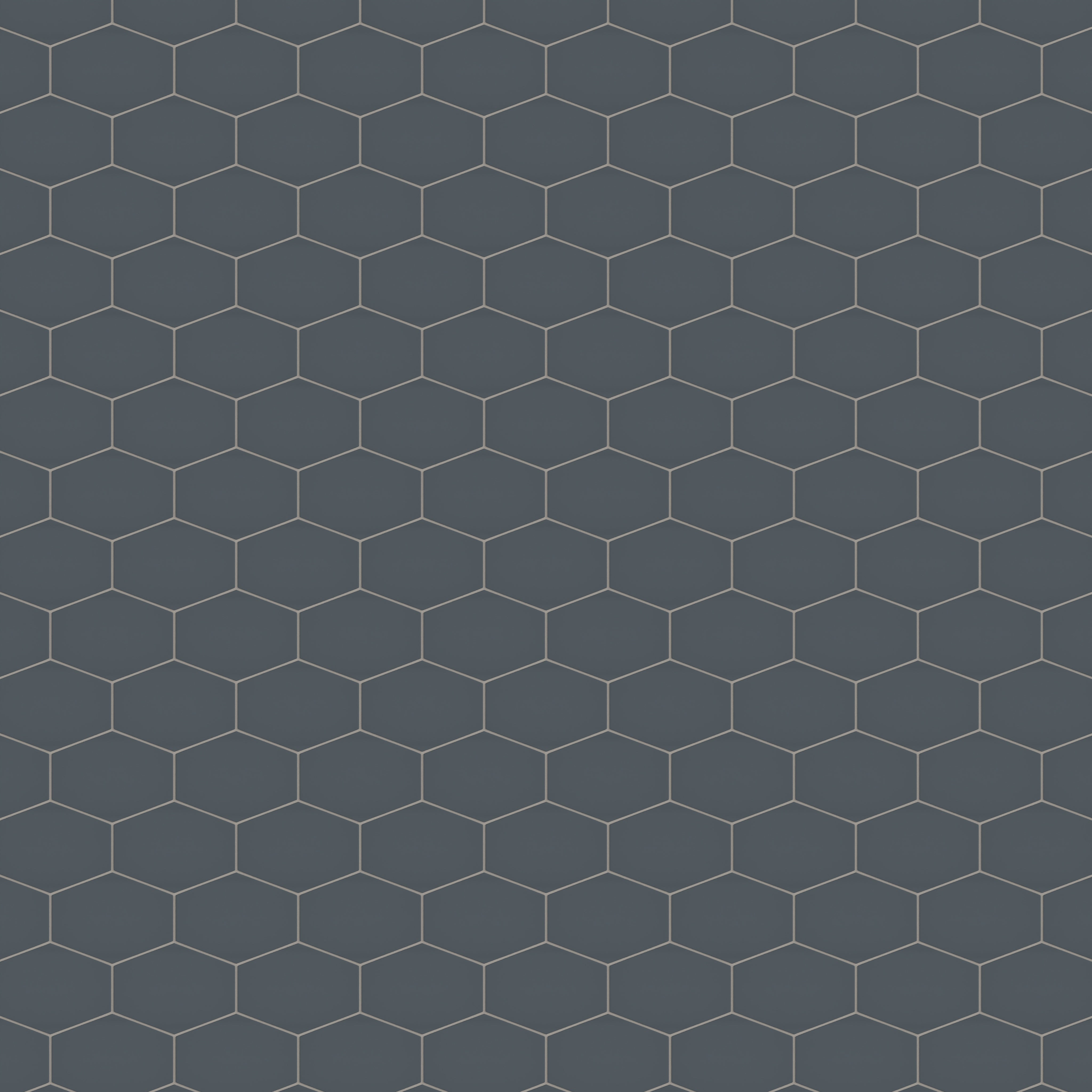 Elongated Hexagon Natural Press Ceramic Tile in Indigo Matte