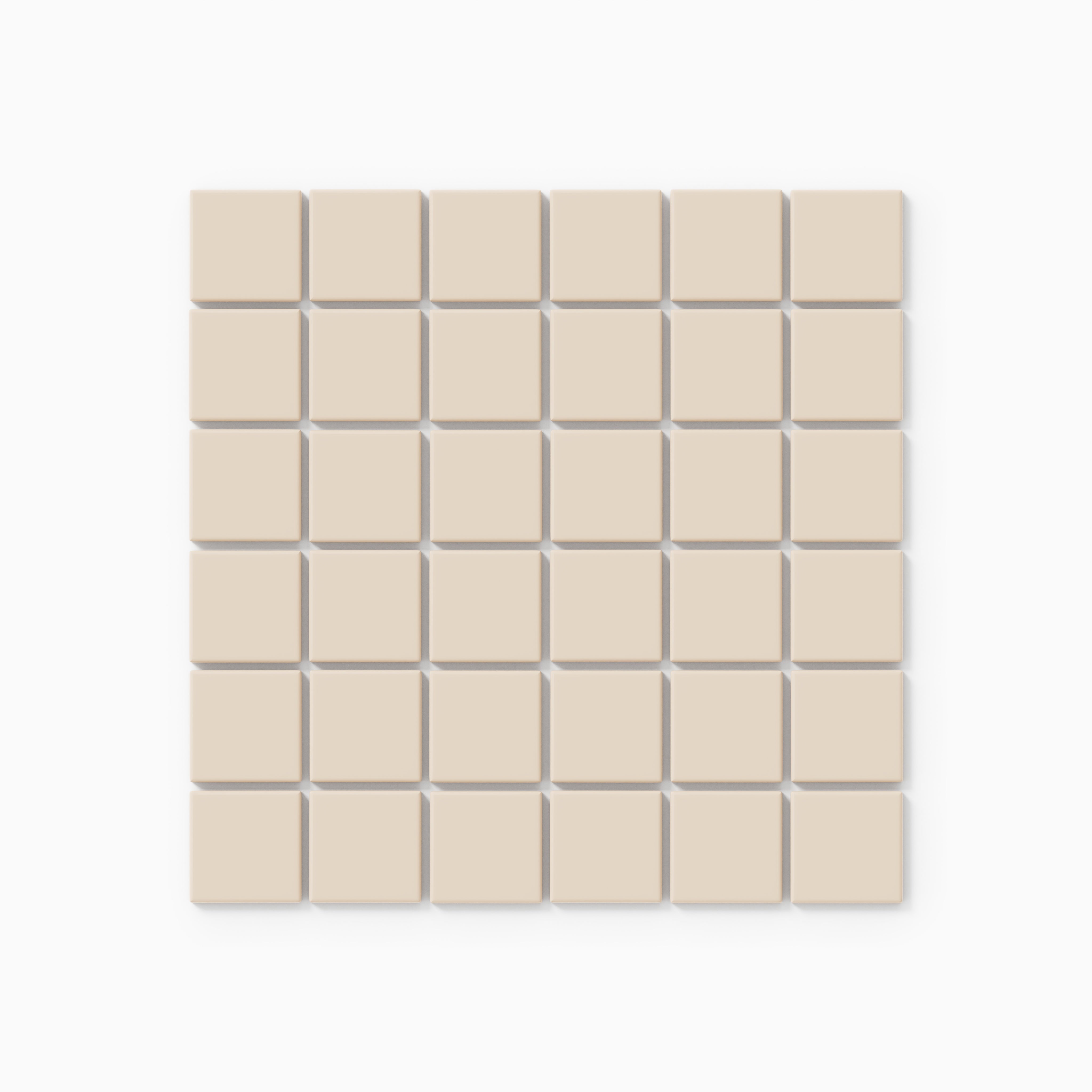 2x2 Straight Set Sheeted Original Ceramic Mosaic Tile in Ivory Gloss