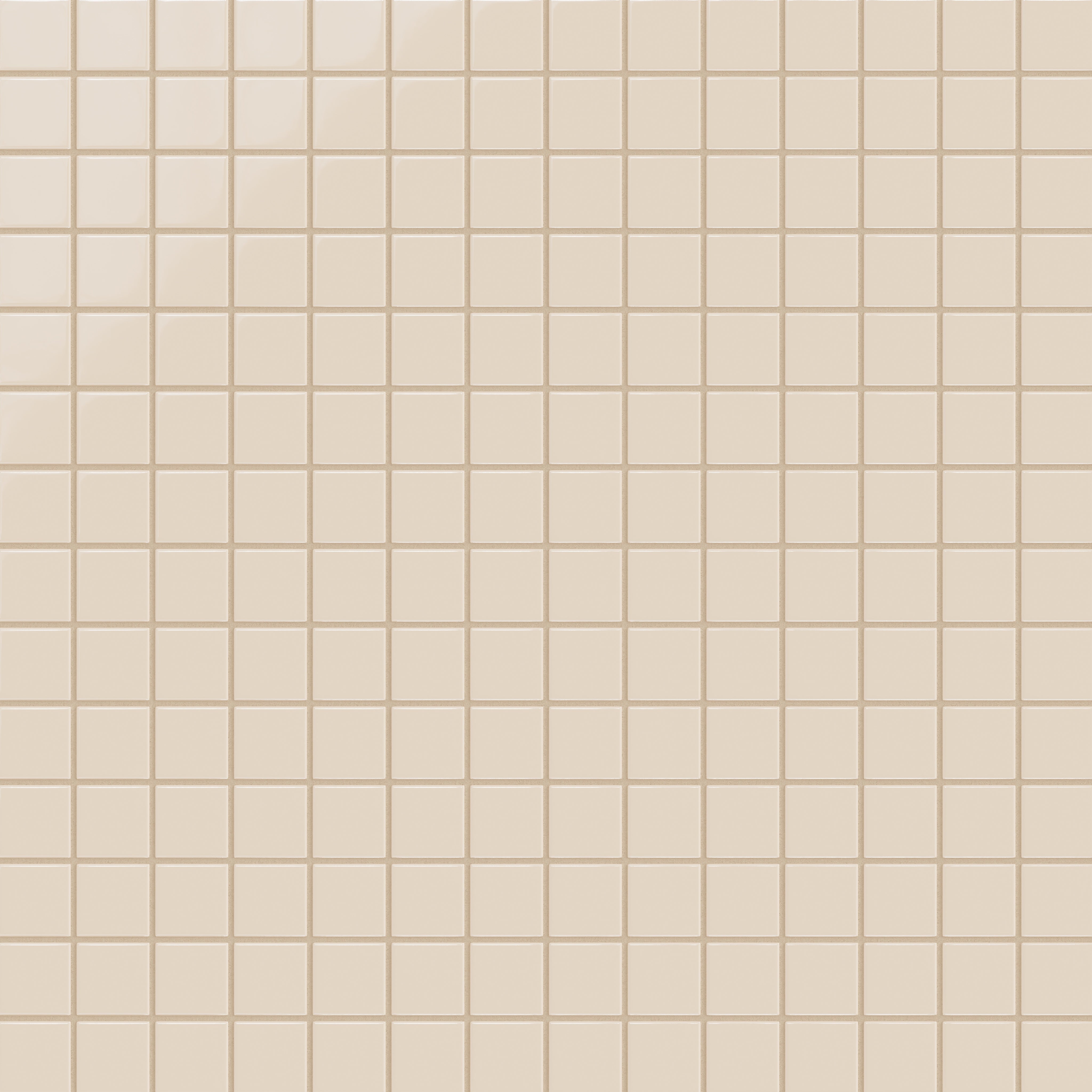 2x2 Straight Set Sheeted Original Ceramic Mosaic Tile in Ivory Gloss