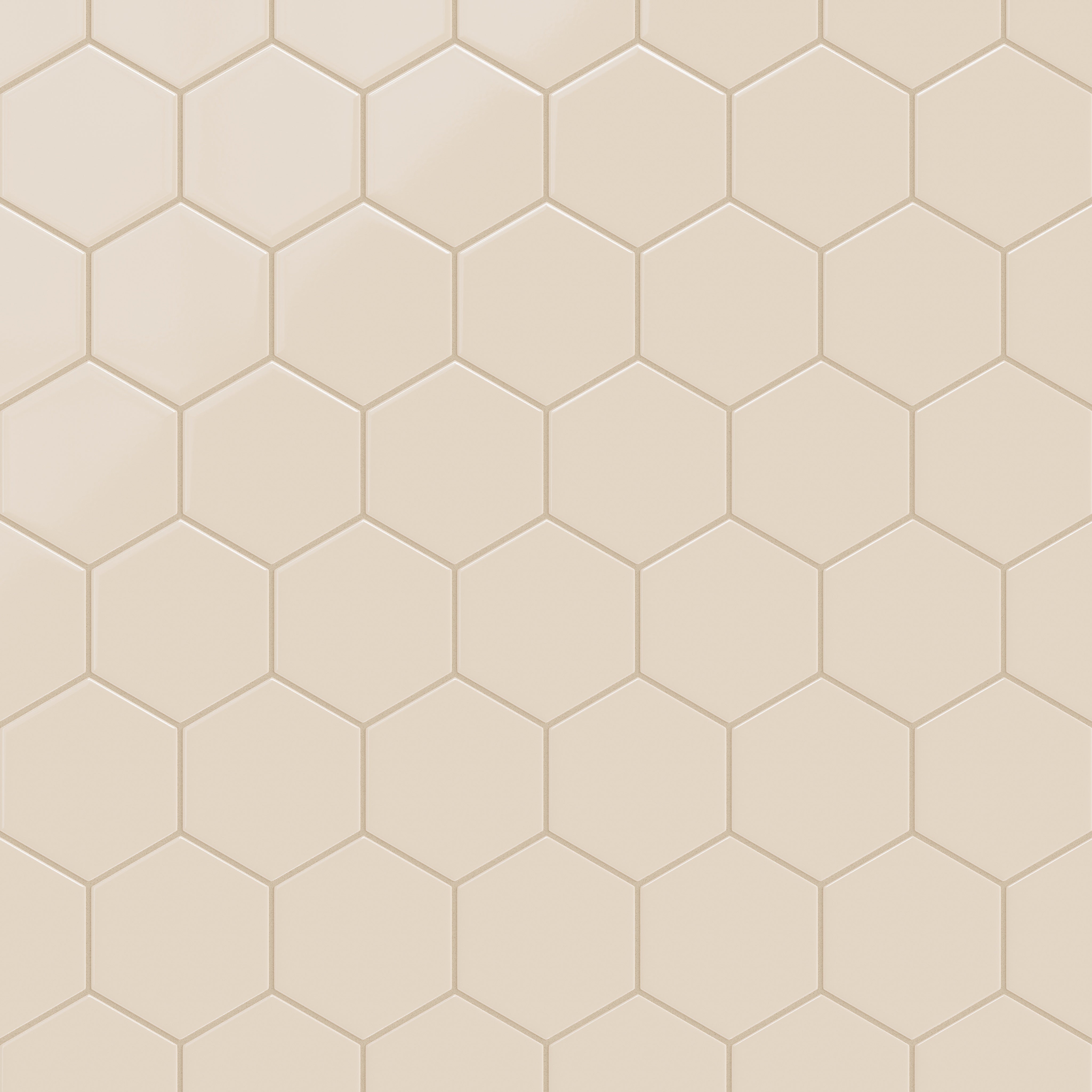 6" Hexagon Original Ceramic Tile in Ivory Gloss