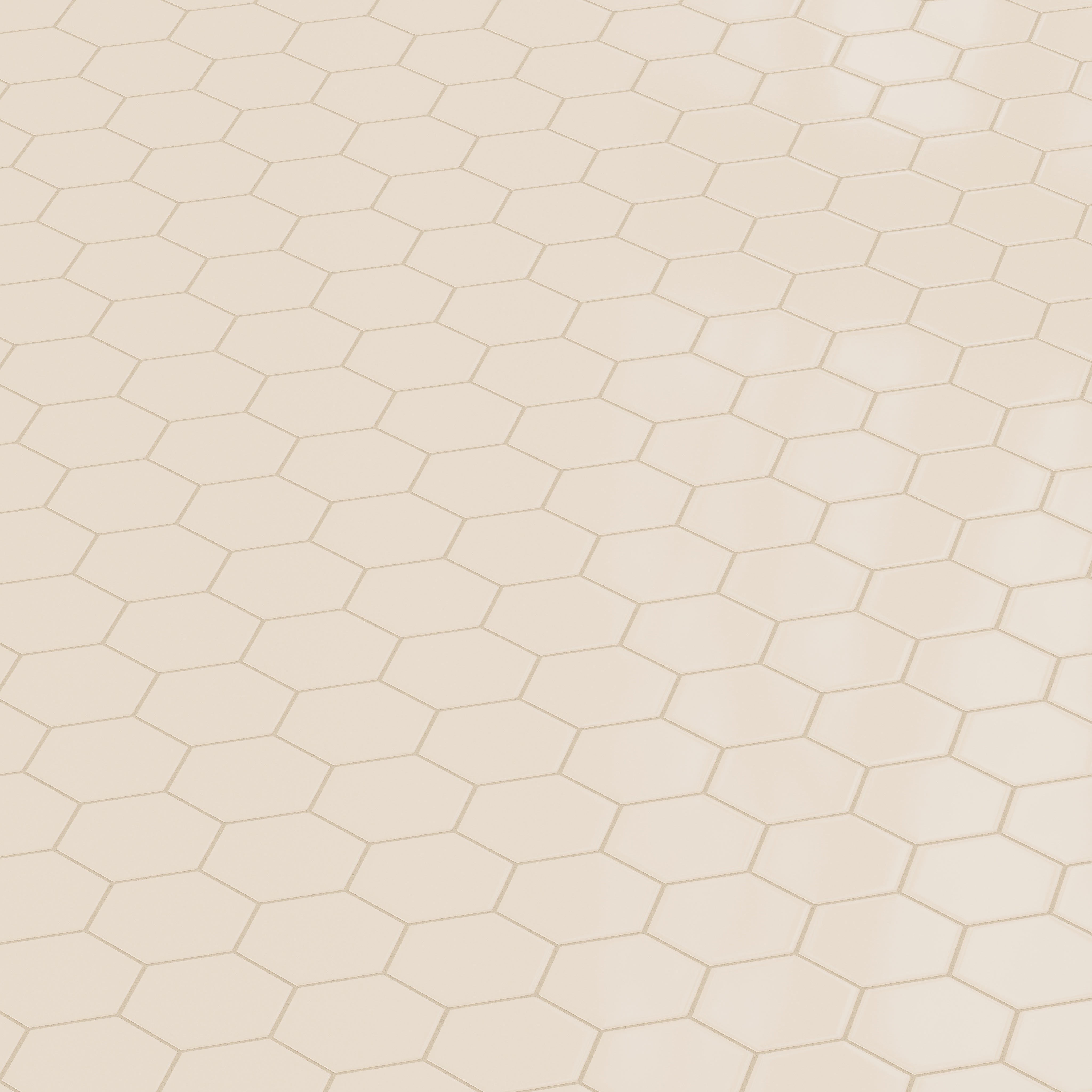 6" Hexagon Original Ceramic Tile in Ivory Gloss