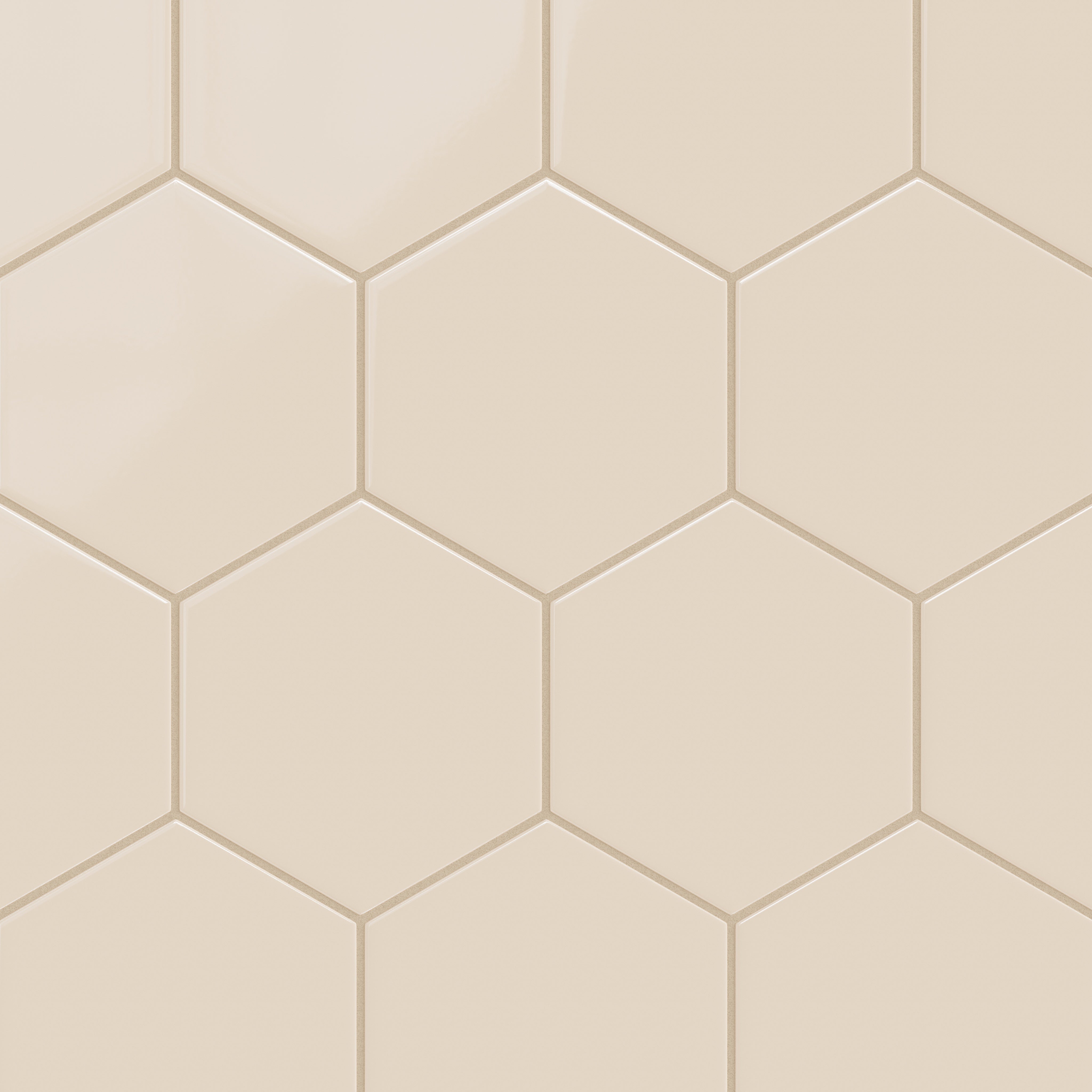 8" Hexagon Original Ceramic Tile in Ivory Matte