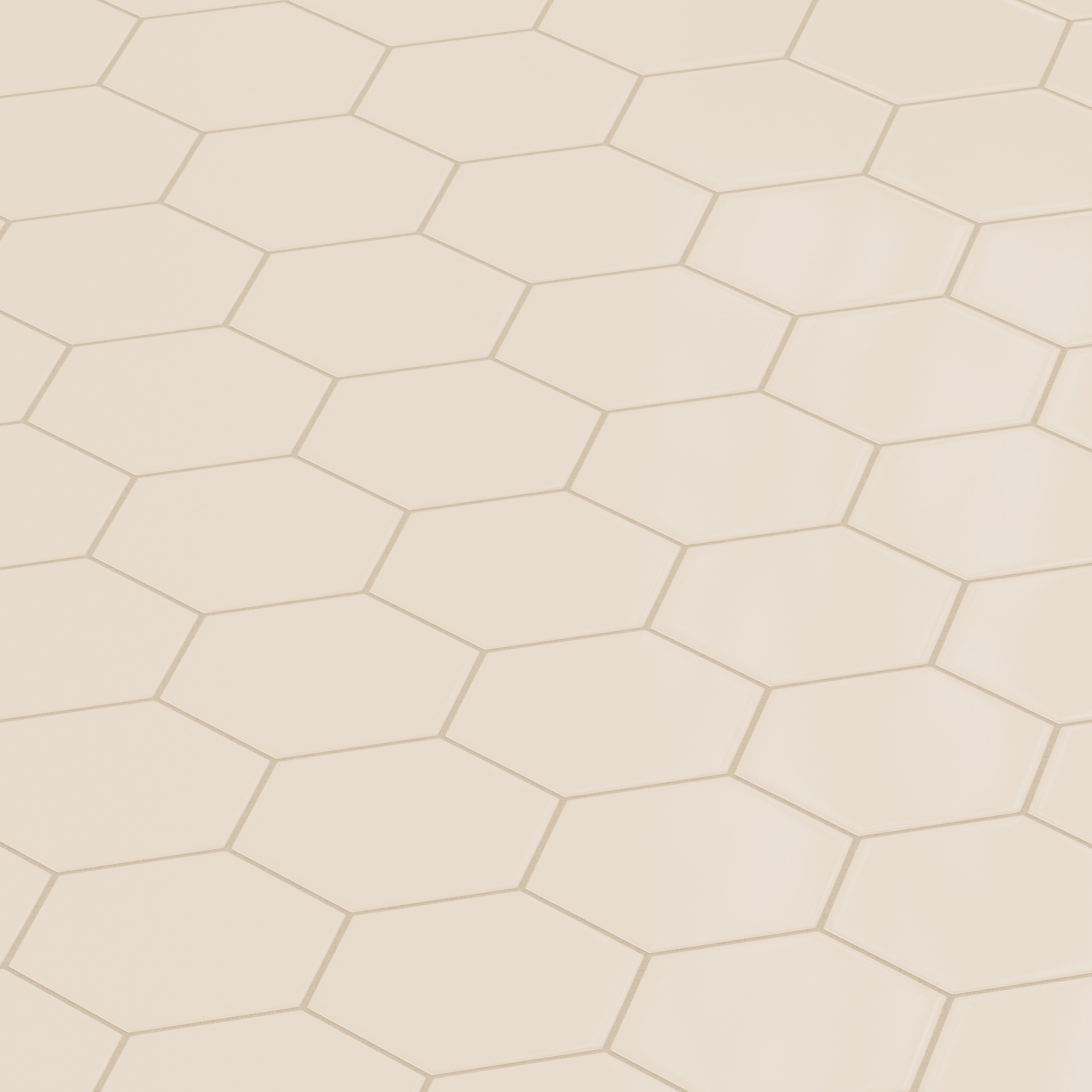 8" Hexagon Original Ceramic Tile in Ivory Gloss