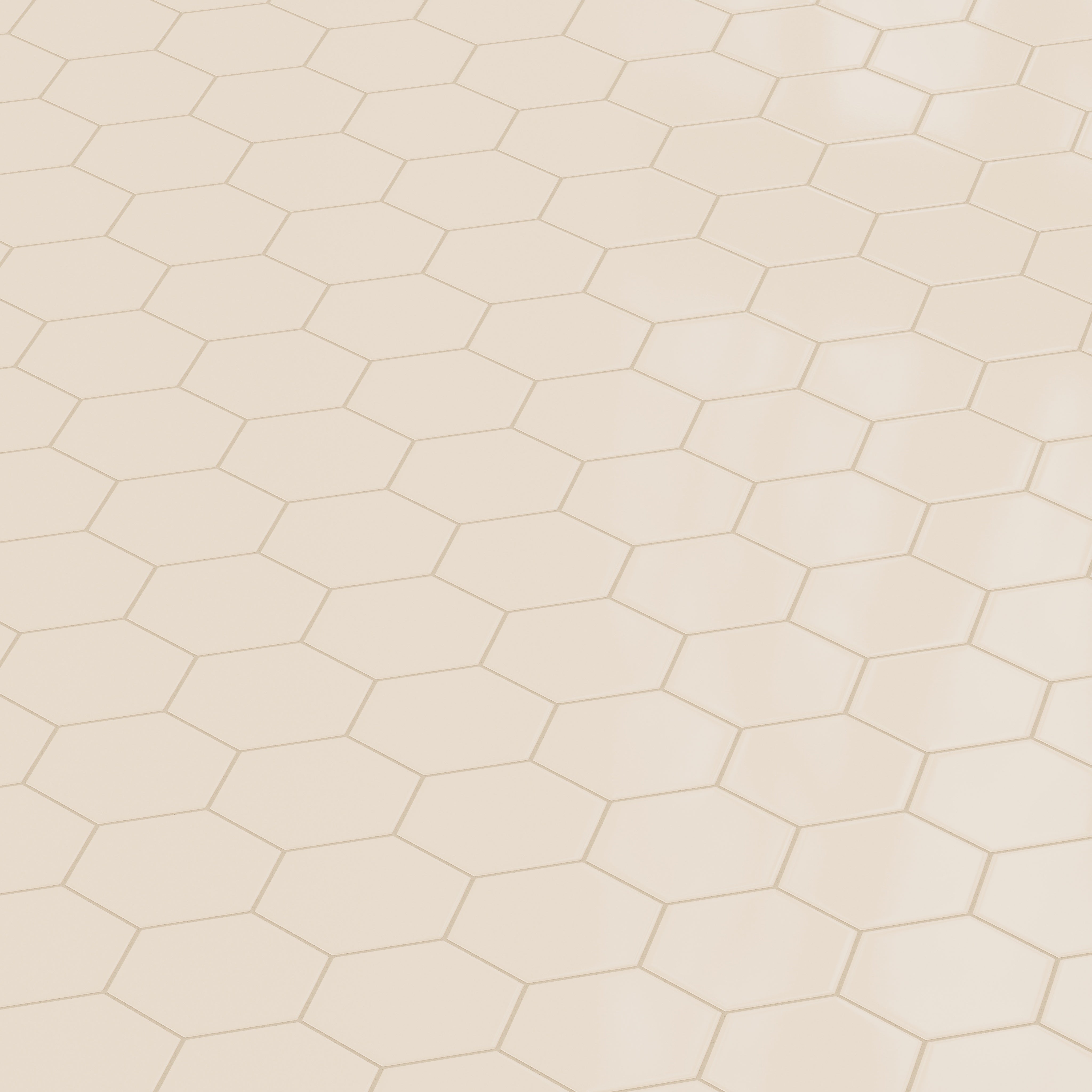 8" Hexagon Original Ceramic Tile in Ivory Gloss