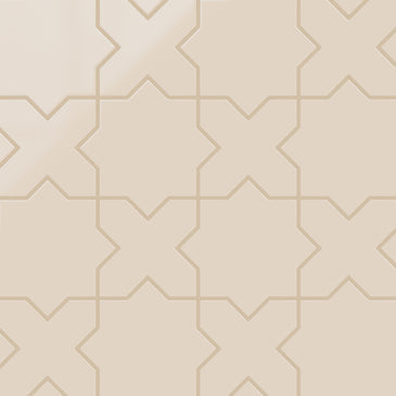Star & Cross Original Ceramic Tile in Ivory Gloss