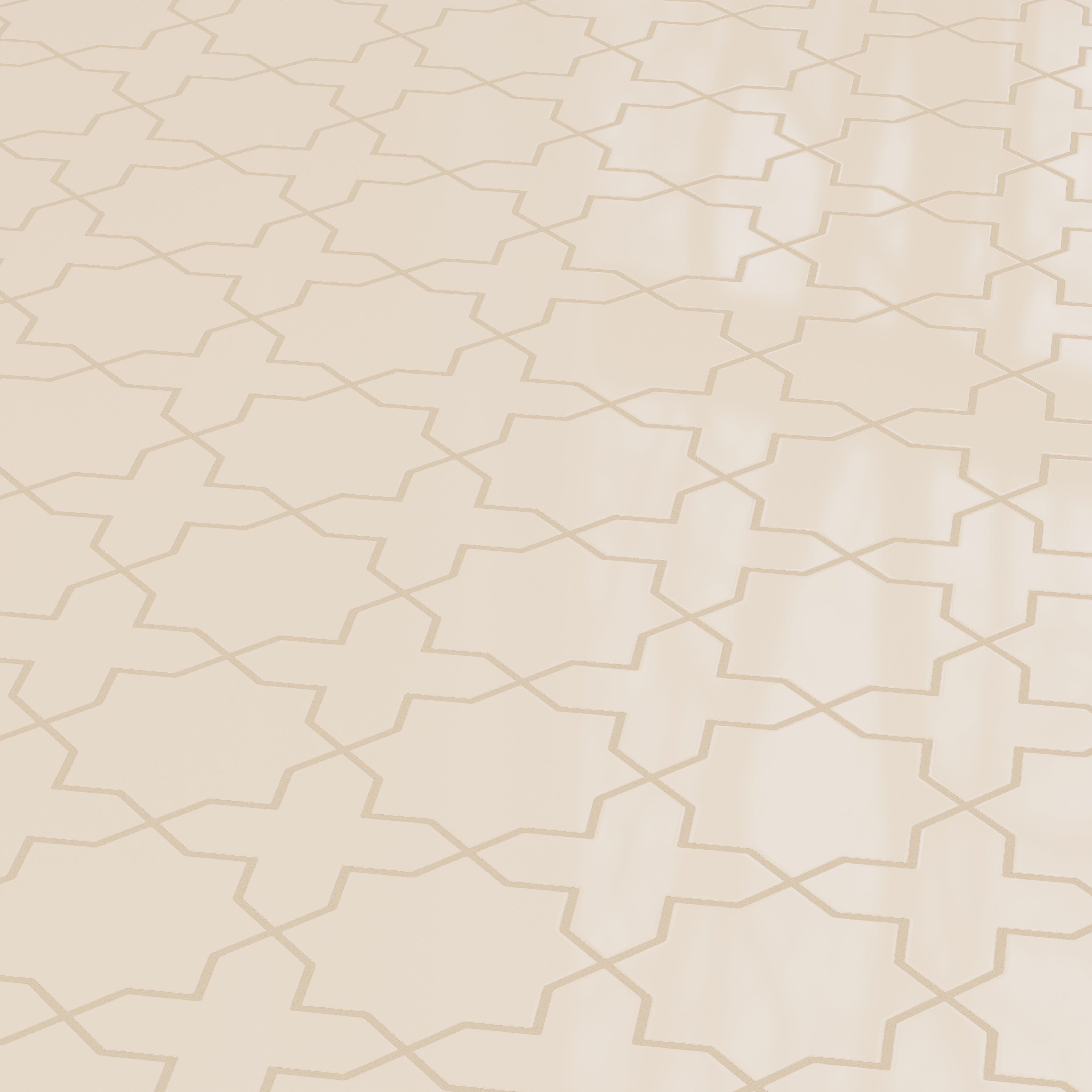 Star & Cross Original Ceramic Tile in Ivory Gloss