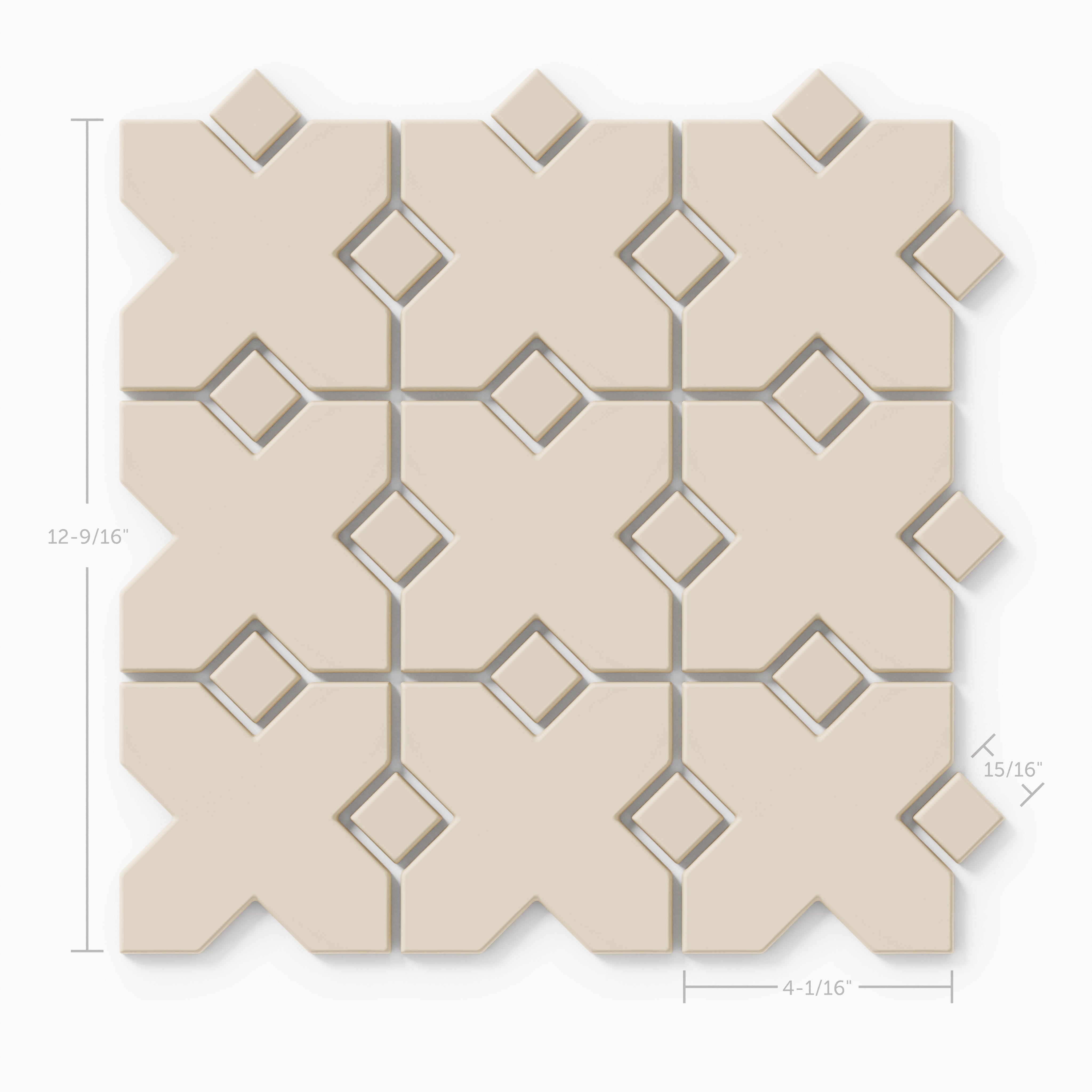 Hacienda Sheeted Original Ceramic Tile in Ivory Matte