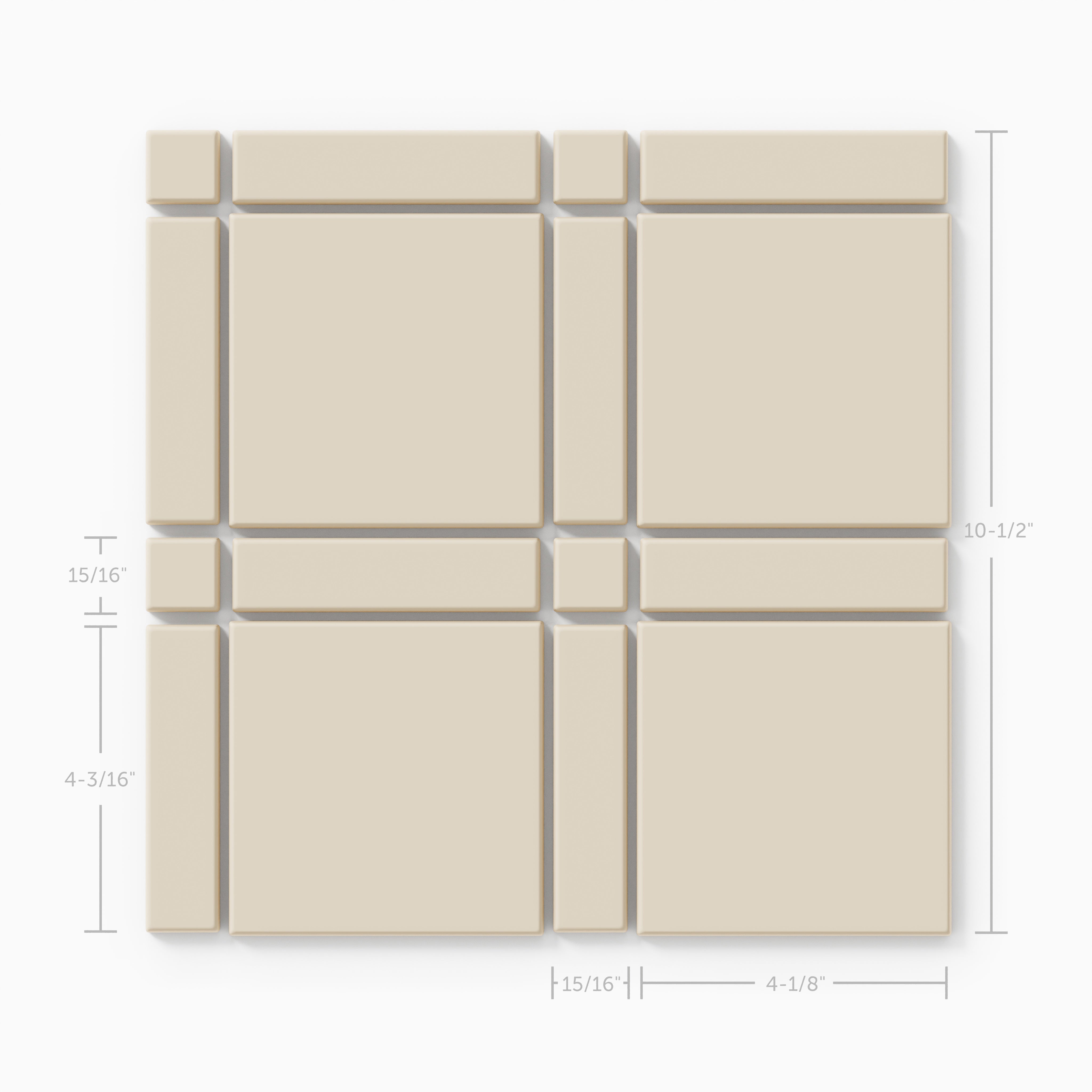 Lattice Sheeted Original Ceramic Tile in Ivory Matte