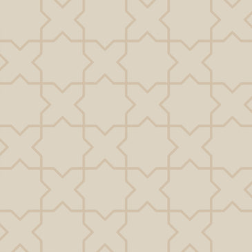 Mini Star & Cross Original Ceramic Tile in Ivory Matte