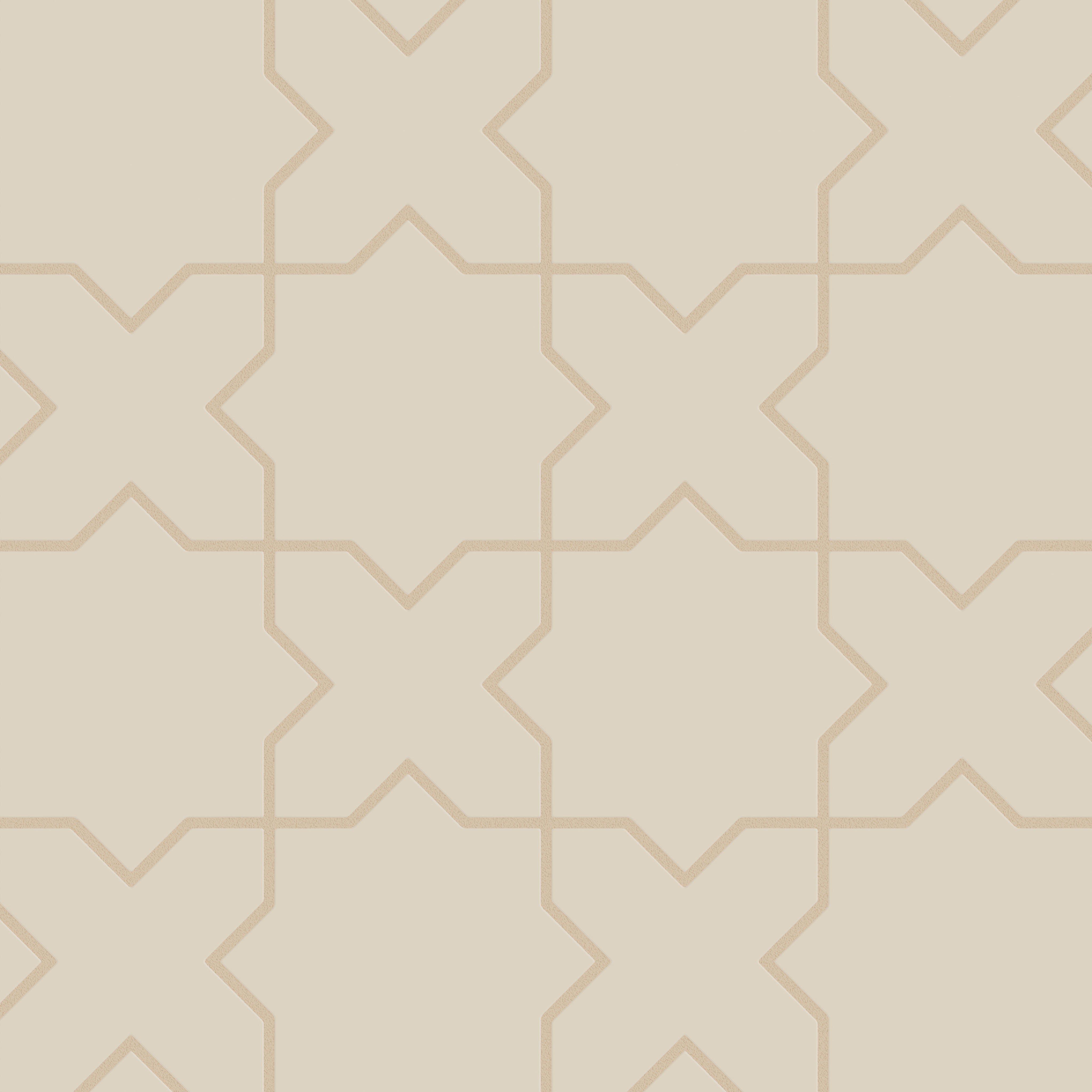 Star & Cross Original Ceramic Tile in Ivory Matte