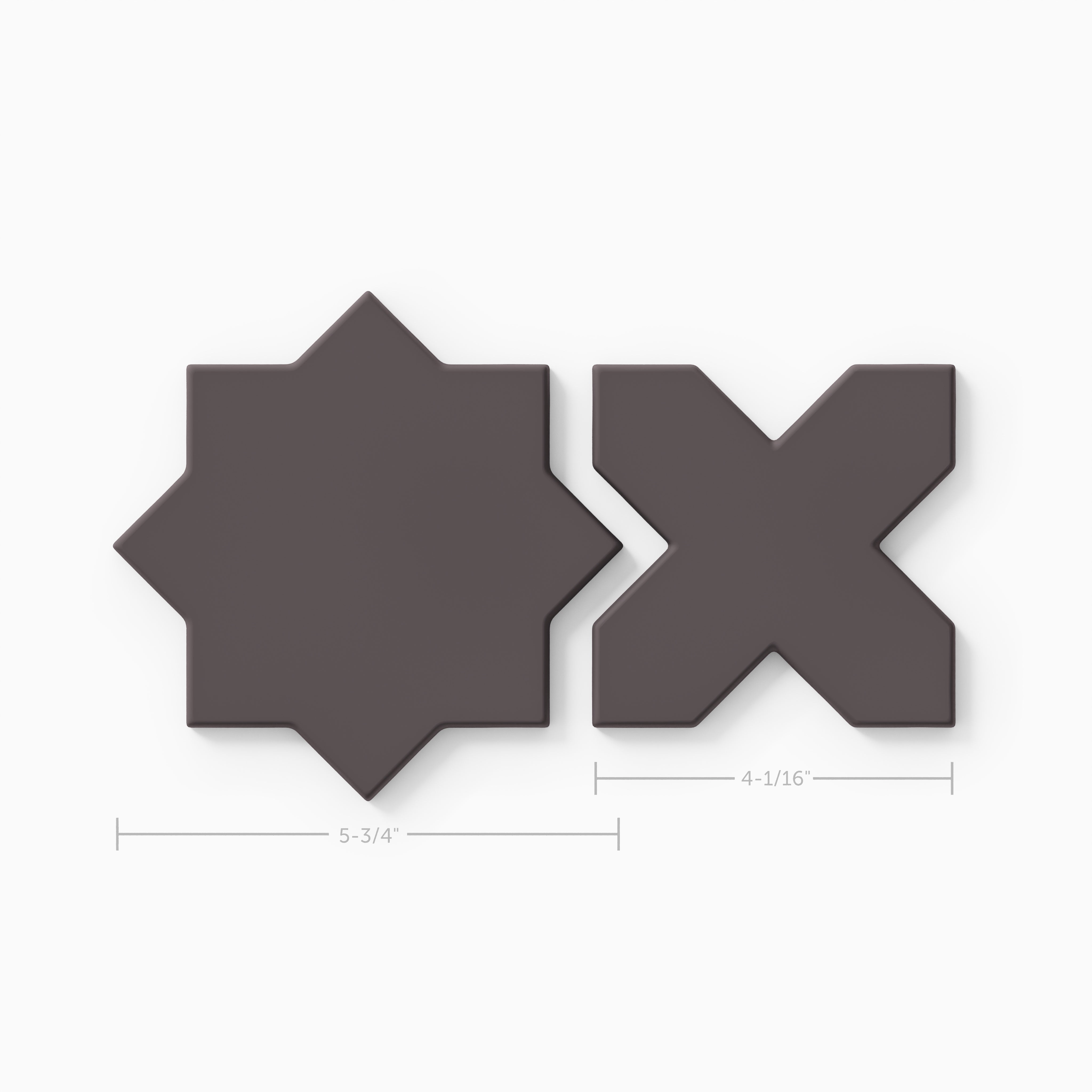 Mini Star & Cross Original Ceramic Tile in Kalamata Matte