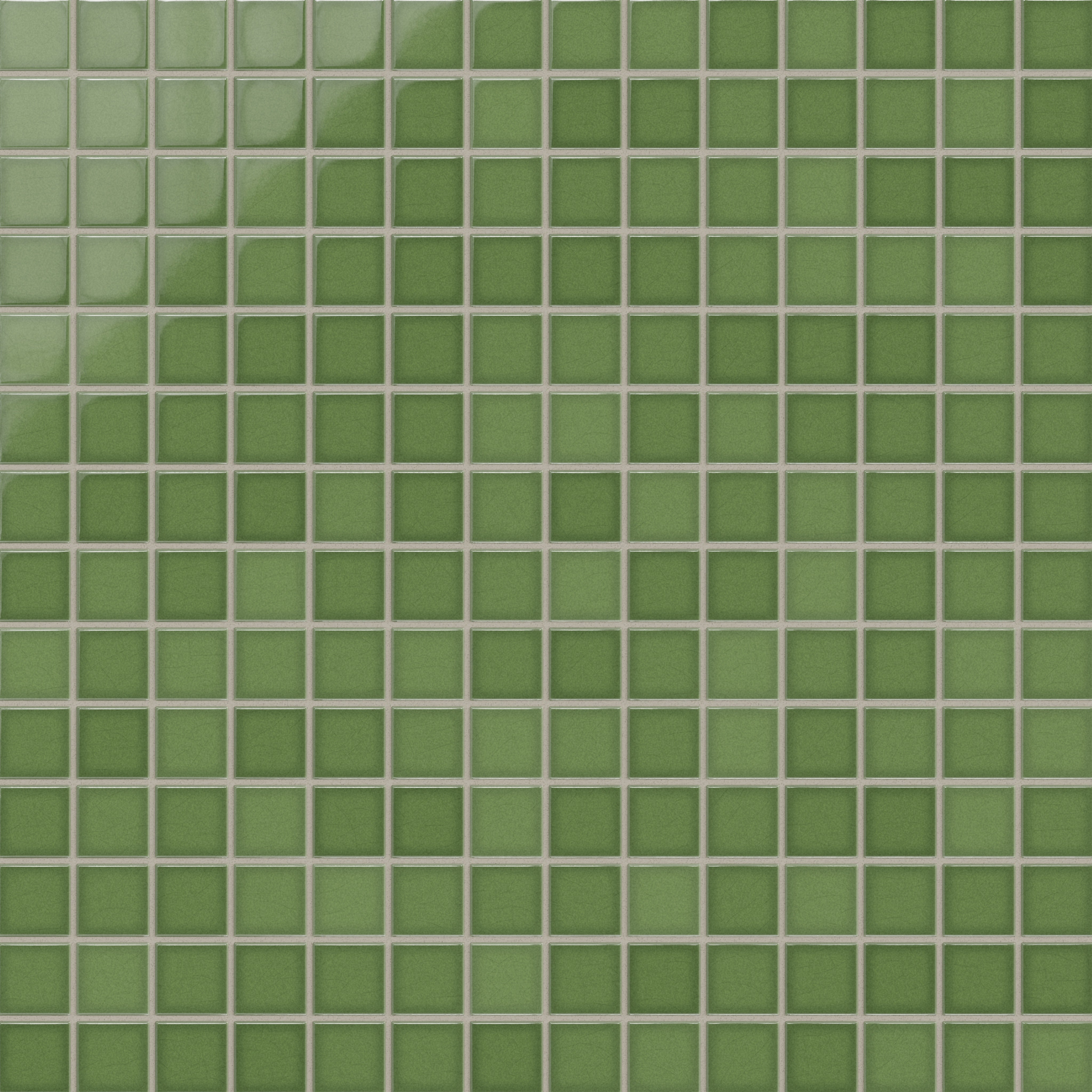 2x2 Straight Set Sheeted Original Ceramic Mosaic Tile in Kelp Gloss