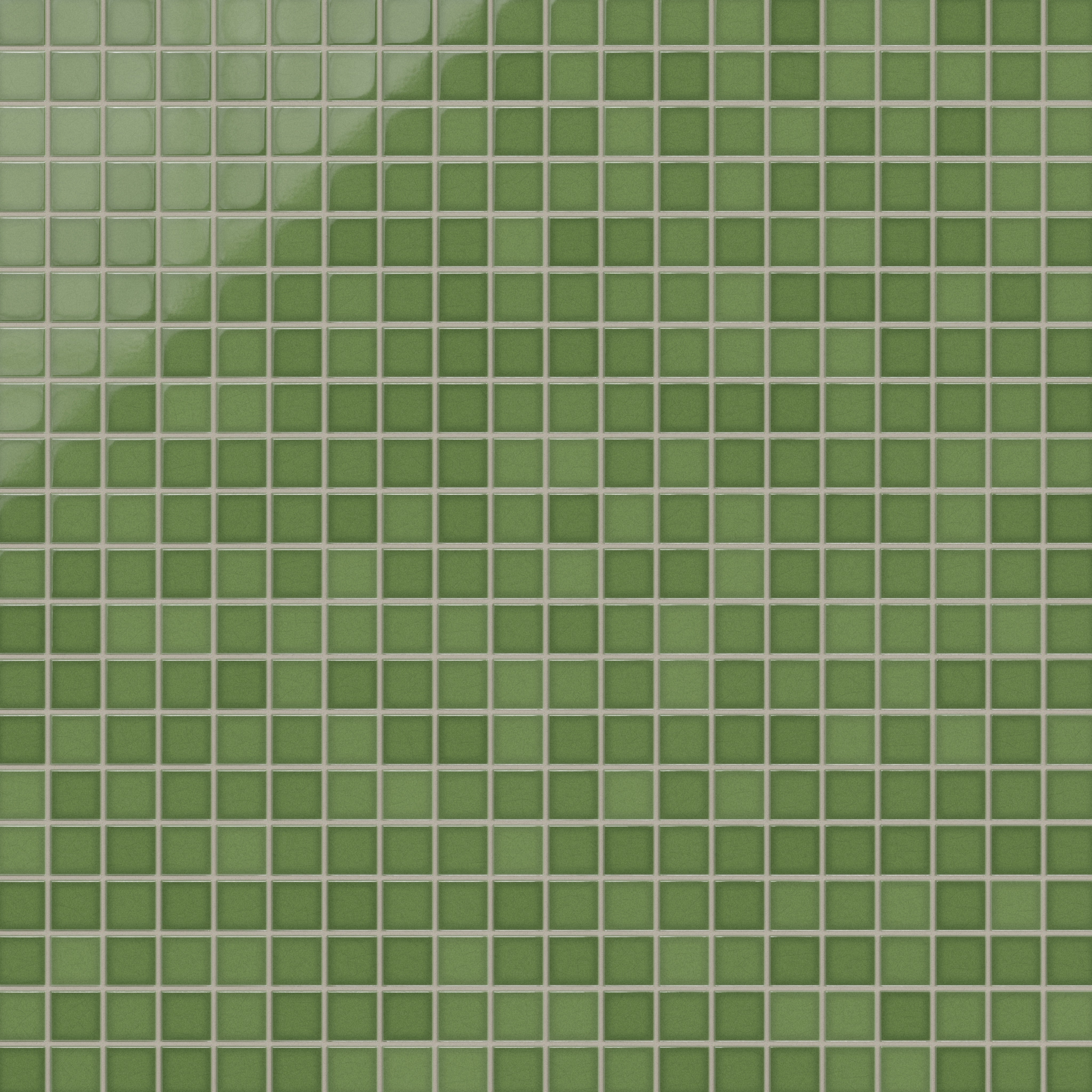 2x2 Straight Set Sheeted Original Ceramic Mosaic Tile in Kelp Gloss