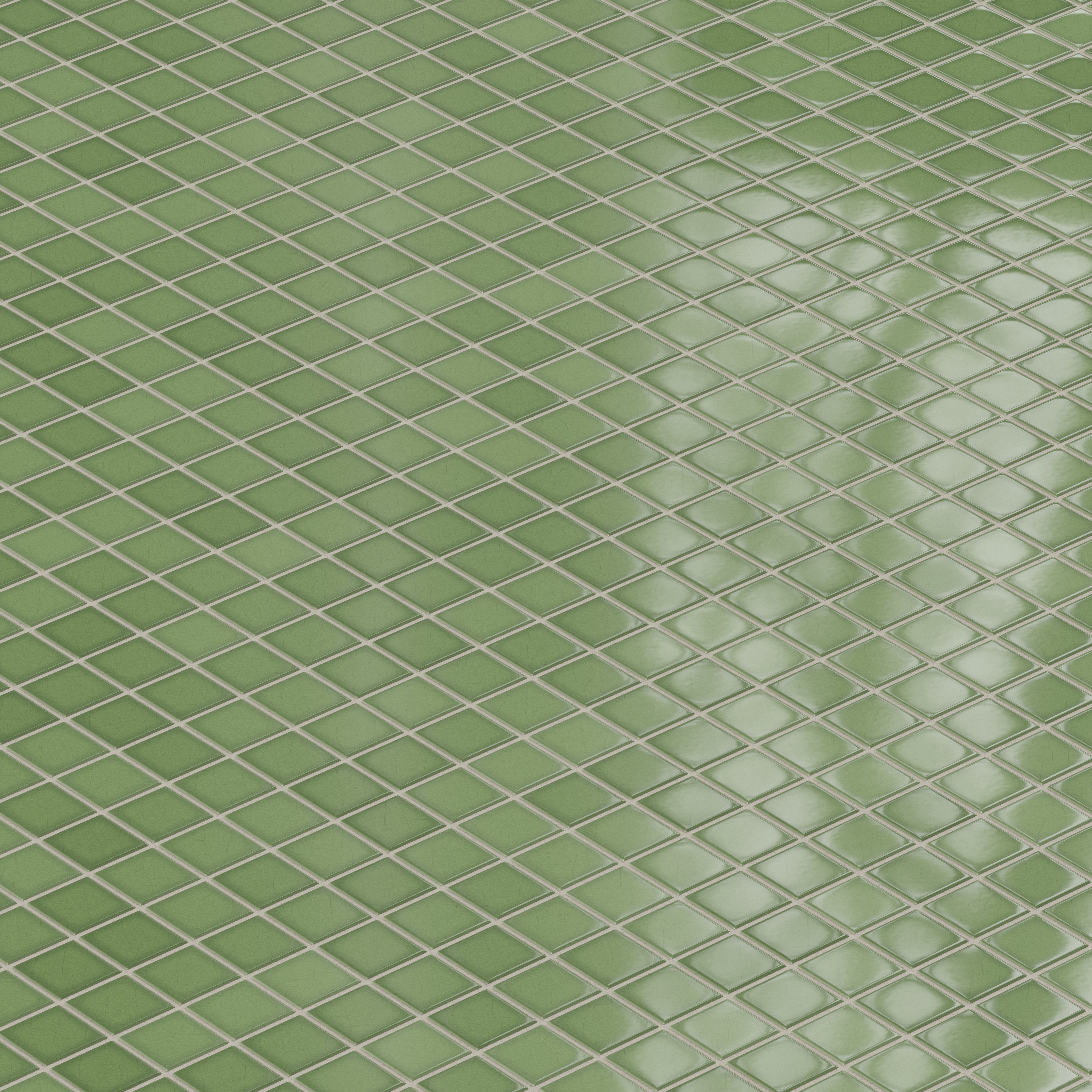 2x2 Straight Set Sheeted Original Ceramic Mosaic Tile in Kelp Gloss
