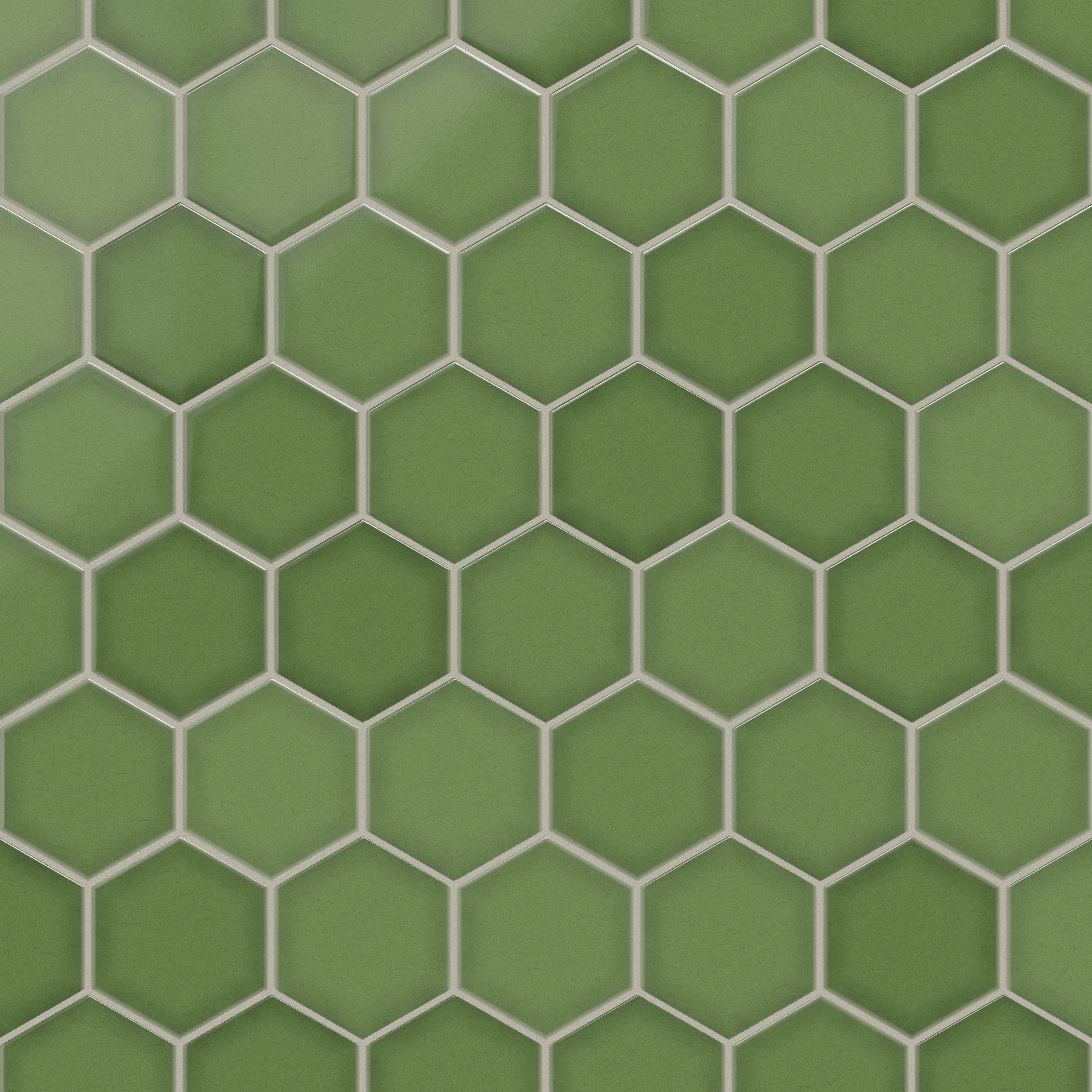 6" Hexagon Original Ceramic Tile in Kelp Gloss
