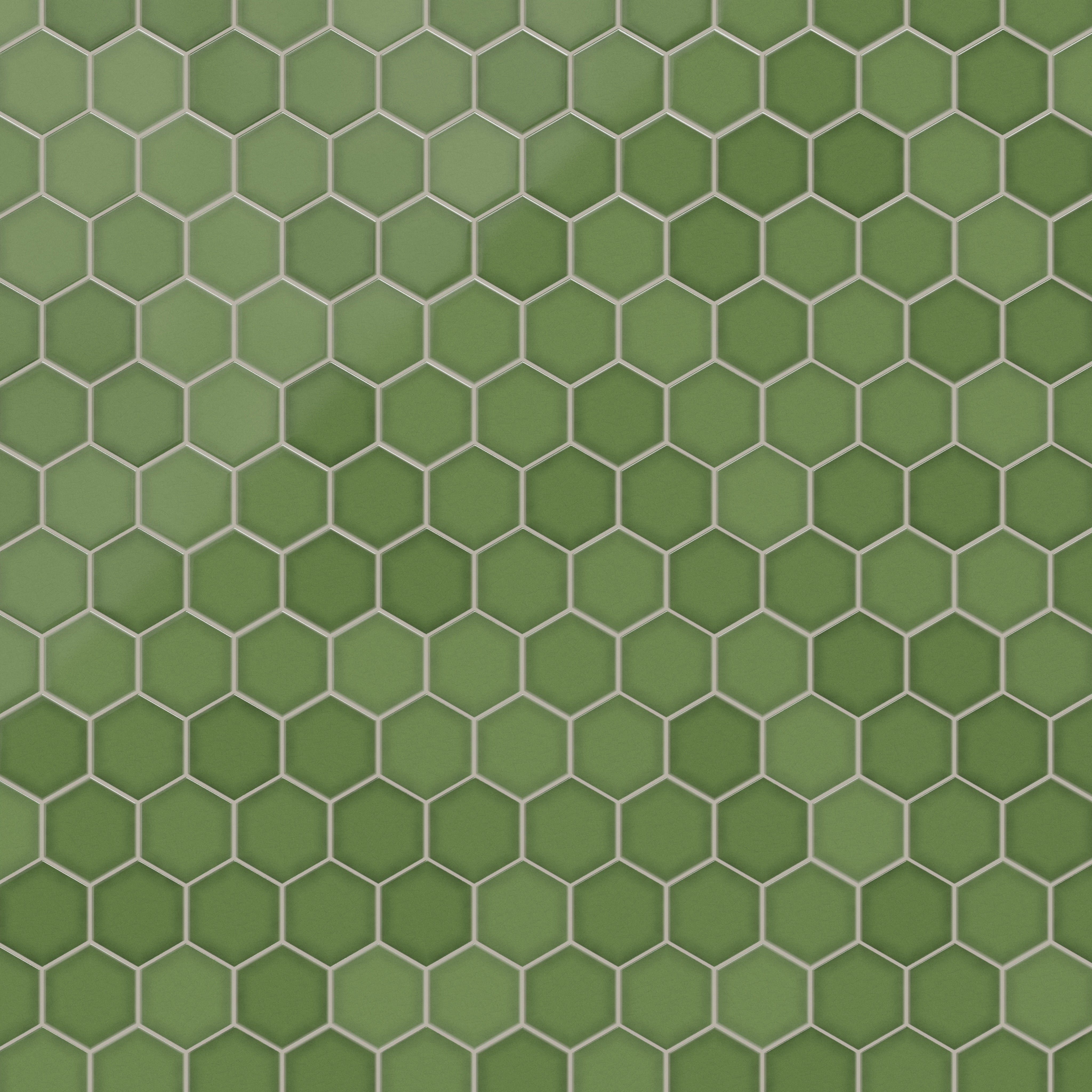 6" Hexagon Original Ceramic Tile in Kelp Gloss
