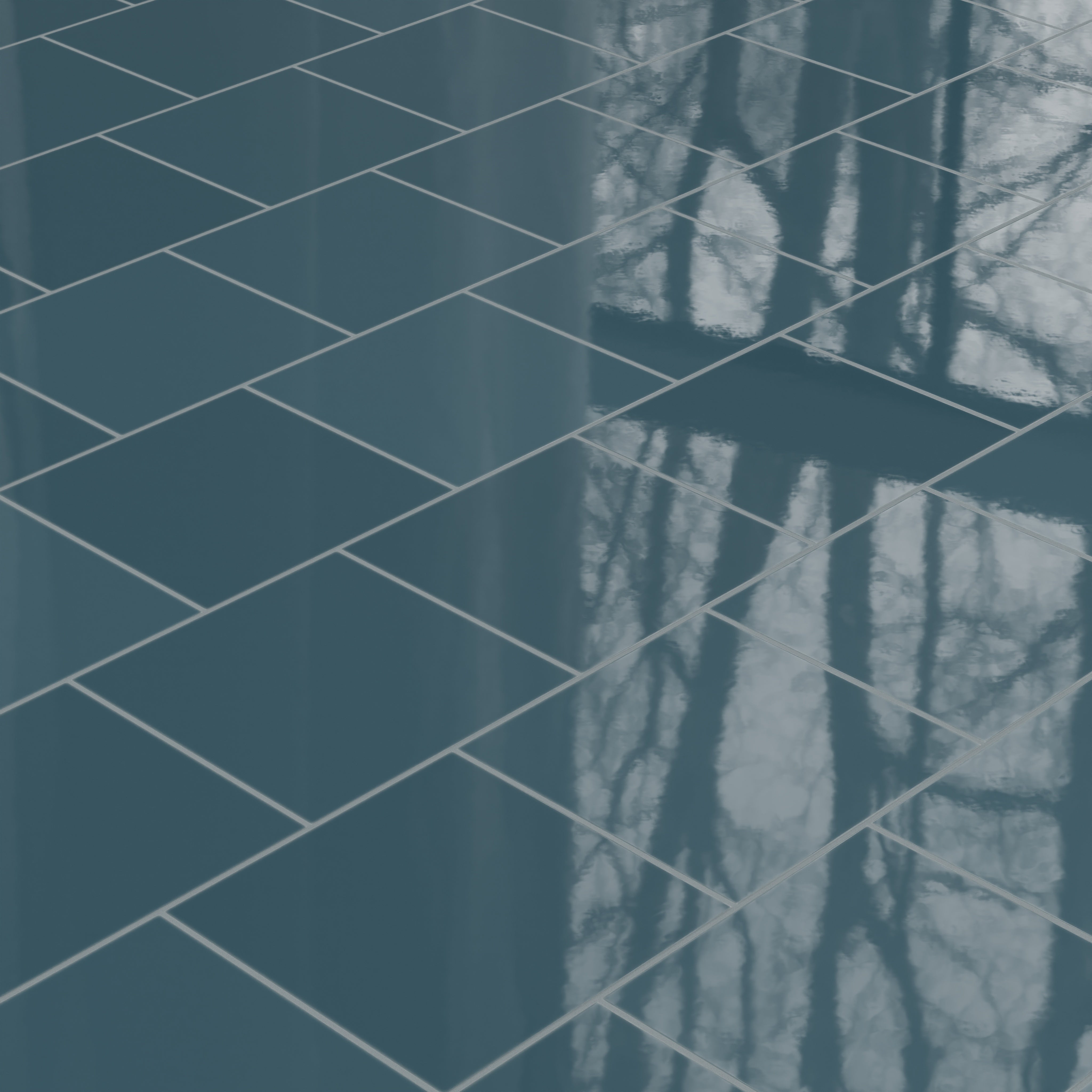 12x12 Natural Press Ceramic Tile in King Tide Gloss
