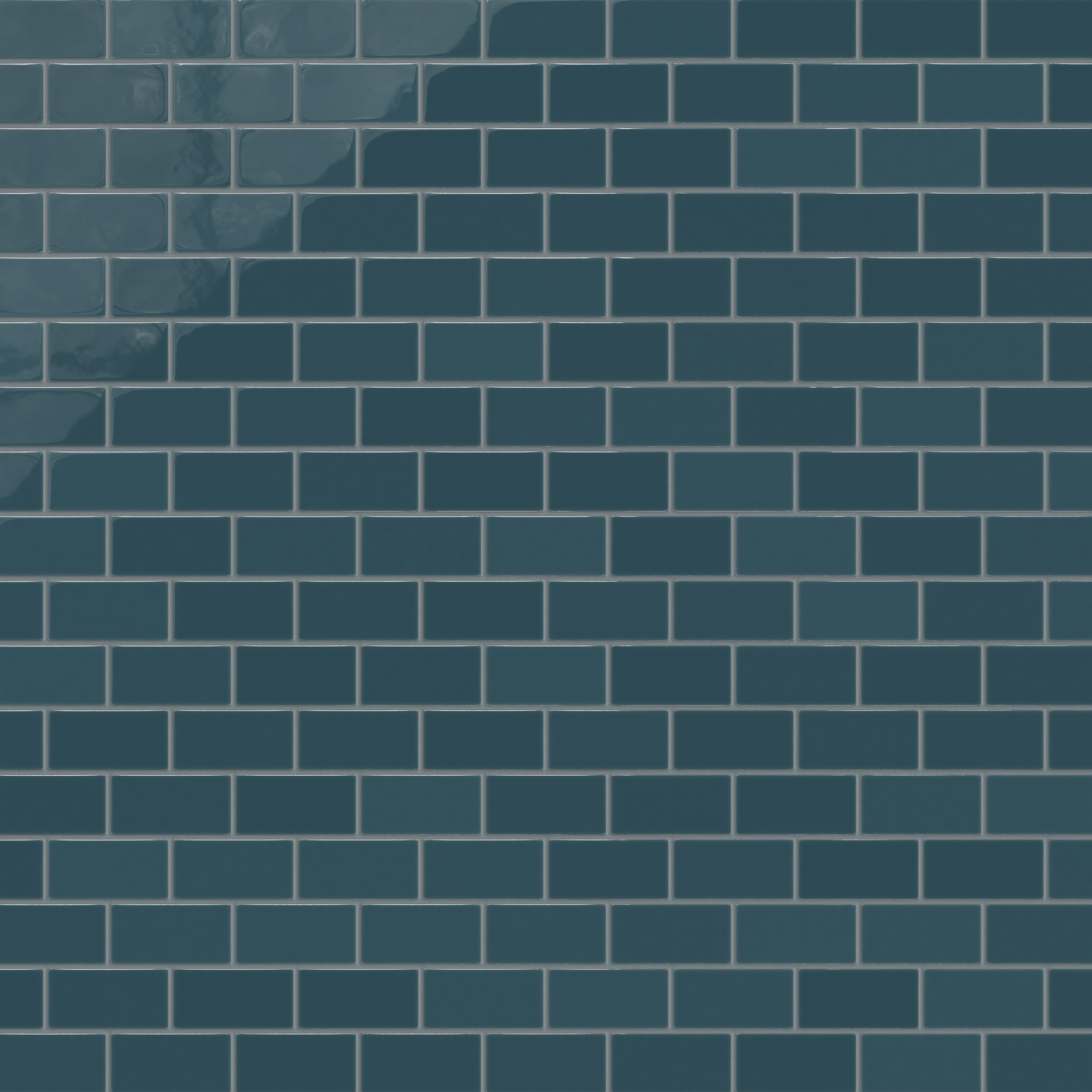2x4 Half Offset Sheeted Natural Press Ceramic Mosaic Tile in King Tide Gloss