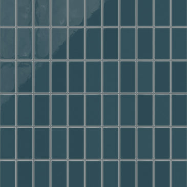 2x4 Straight Set Sheeted Natural Press Ceramic Mosaic Tile in King Tide Gloss