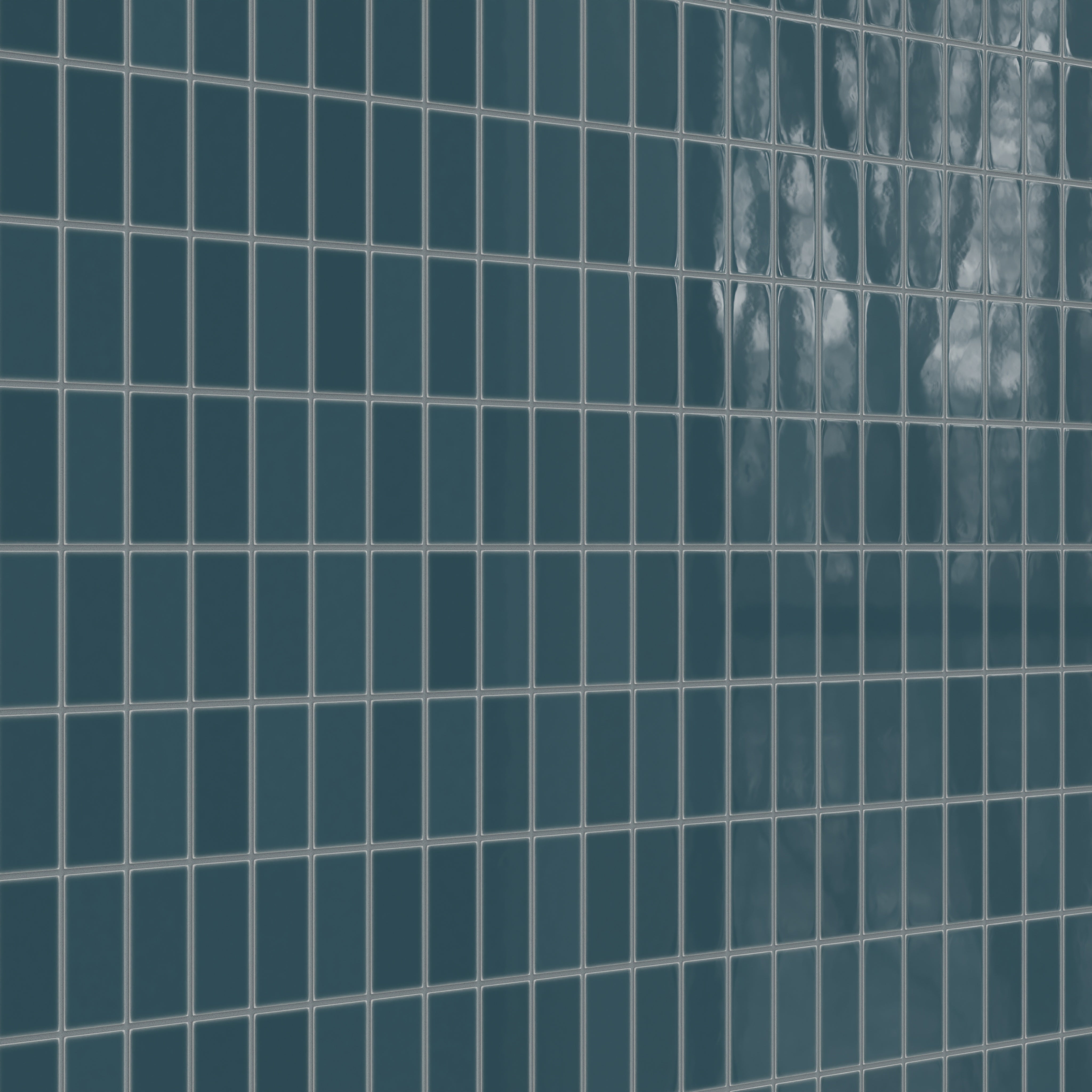 2x4 Straight Set Sheeted Natural Press Ceramic Mosaic Tile in King Tide Gloss