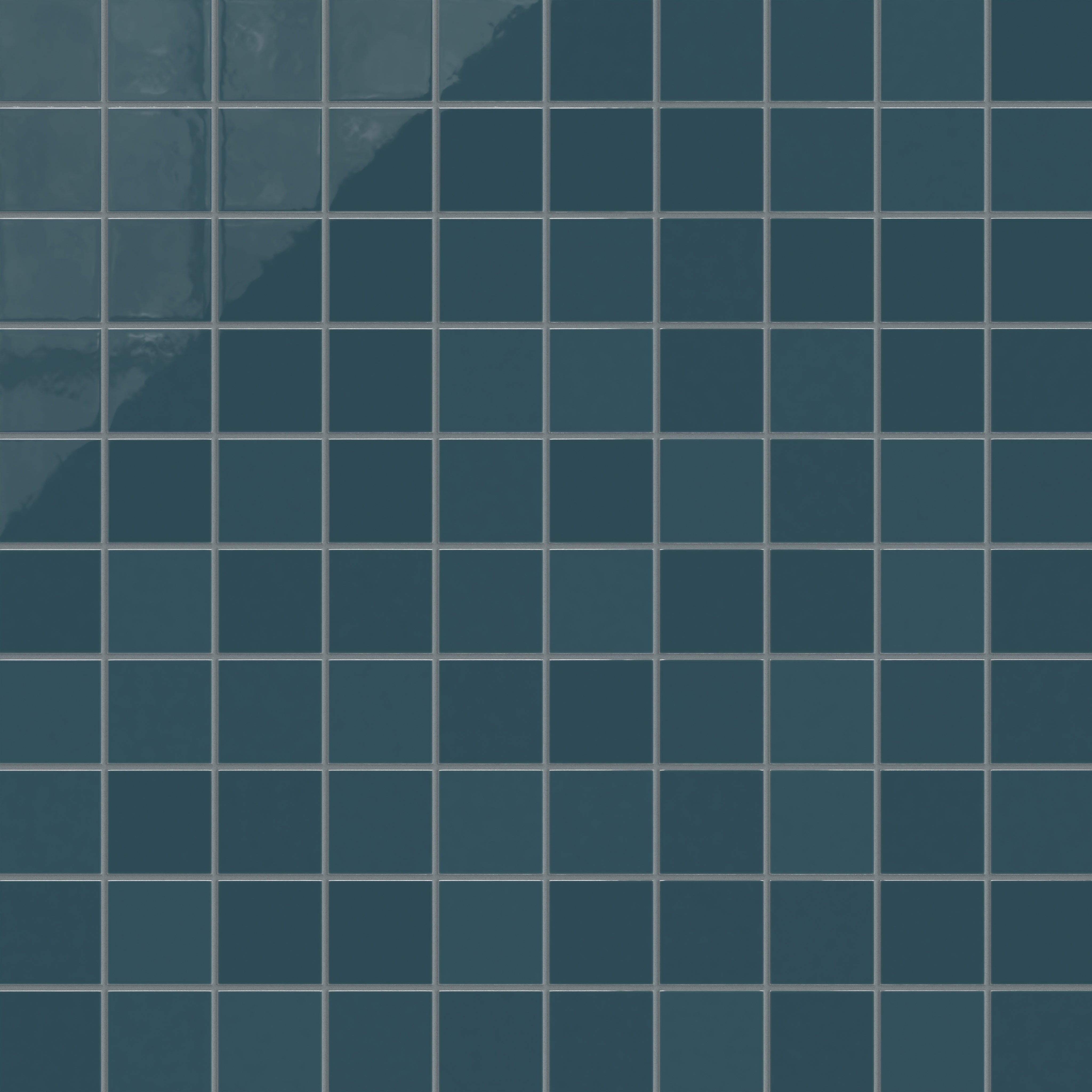 3x3 Straight Set Sheeted Natural Press Ceramic Mosaic Tile in King Tide Gloss