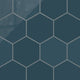 8" Hexagon Natural Press Ceramic Tile in King Tide Gloss