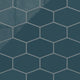 Elongated Hexagon Natural Press Ceramic Tile in King Tide Gloss