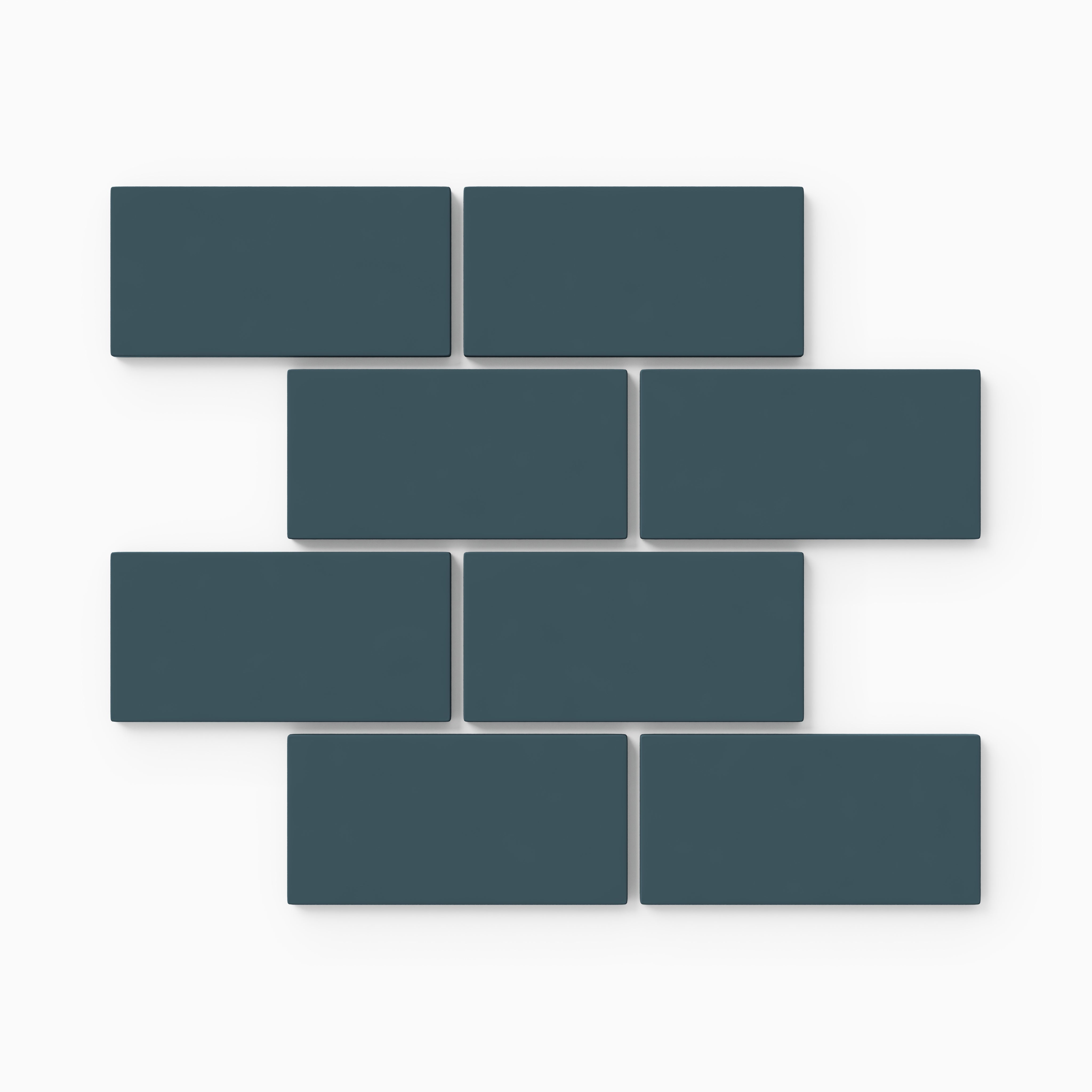 2x4 Half Offset Sheeted Natural Press Ceramic Mosaic Tile in King Tide Matte