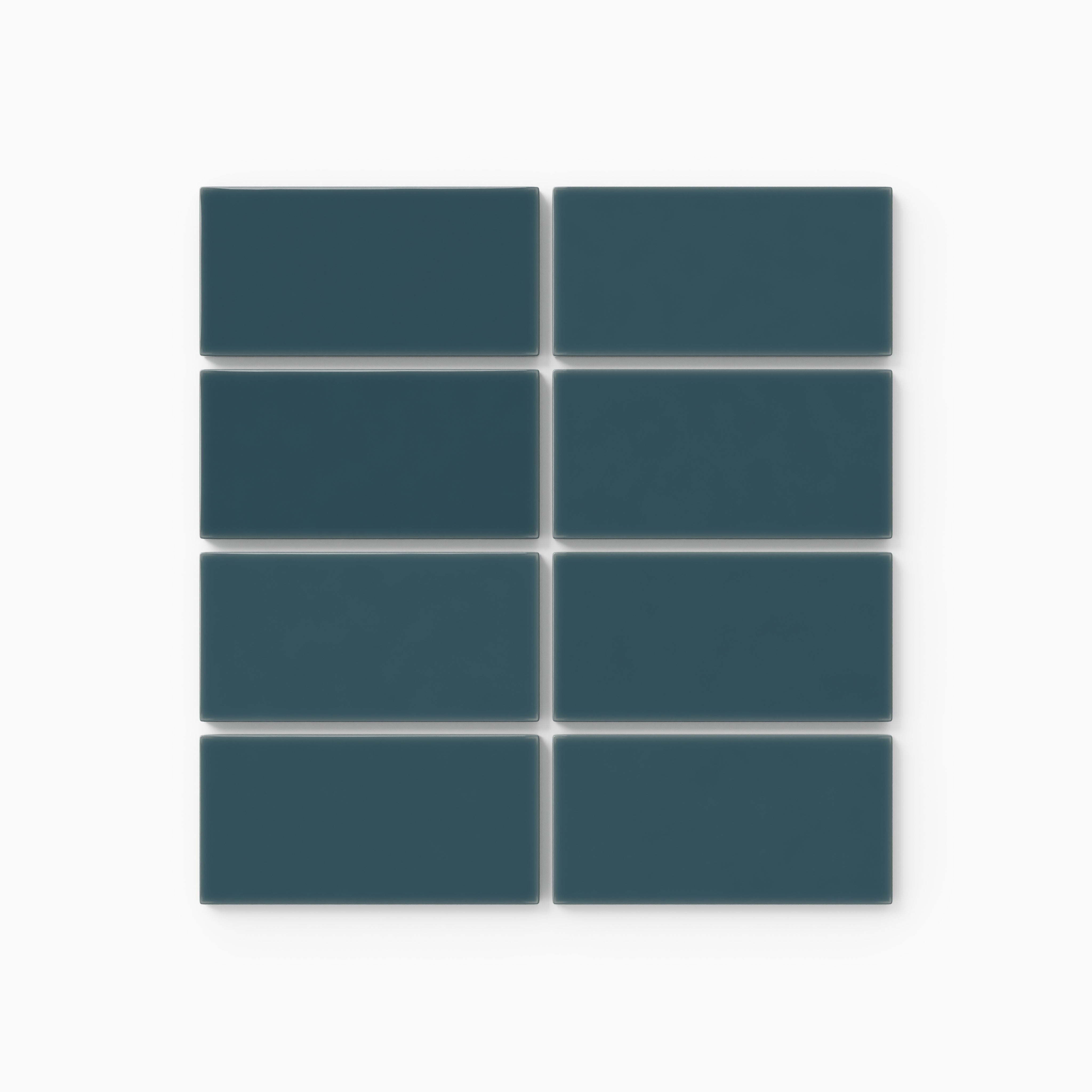 2x4 Straight Set Sheeted Natural Press Ceramic Mosaic Tile in King Tide Matte