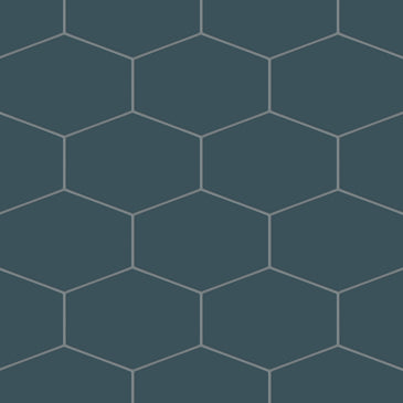 Elongated Hexagon Natural Press Ceramic Tile in King Tide Matte