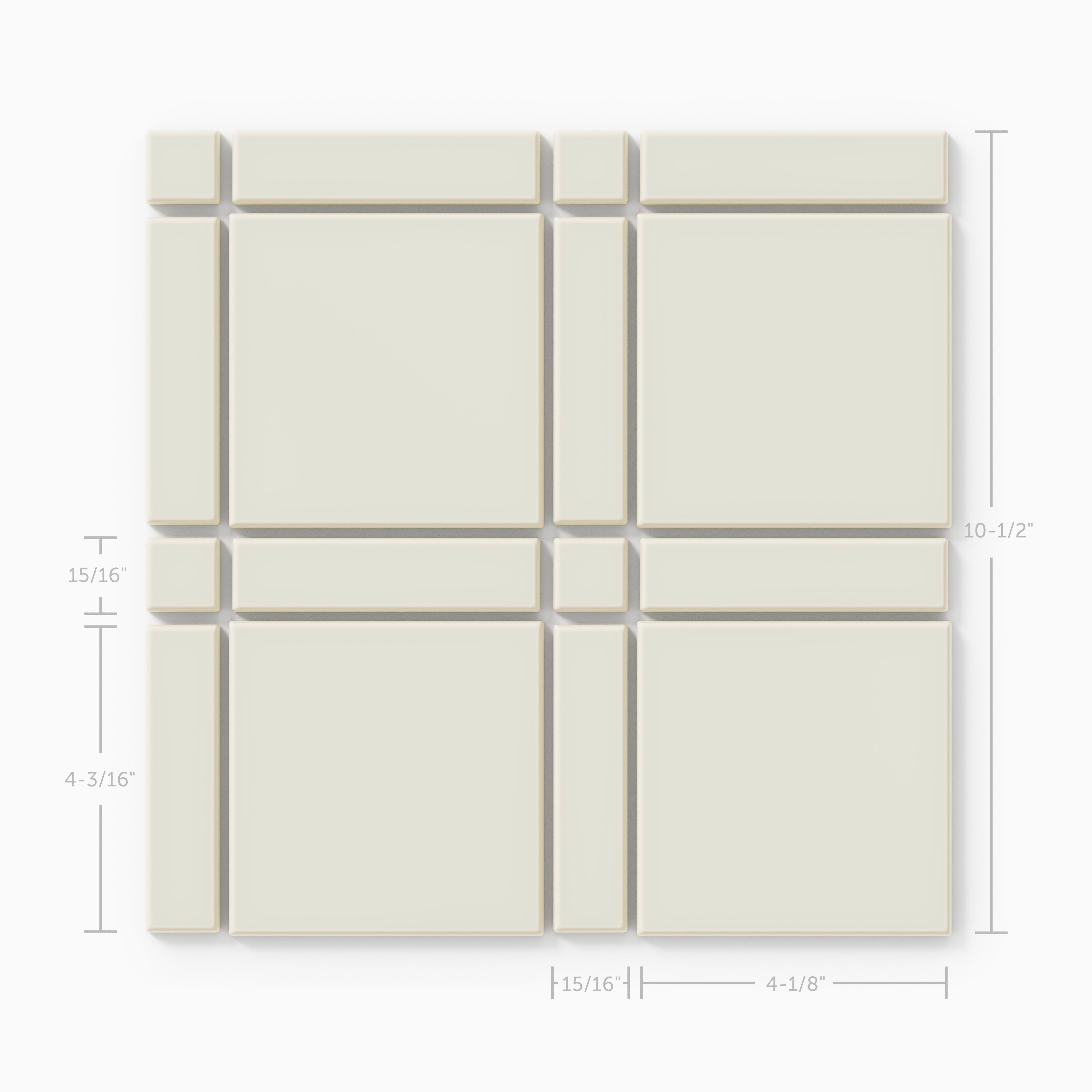 Lattice Sheeted Original Ceramic Tile in Limewash Matte