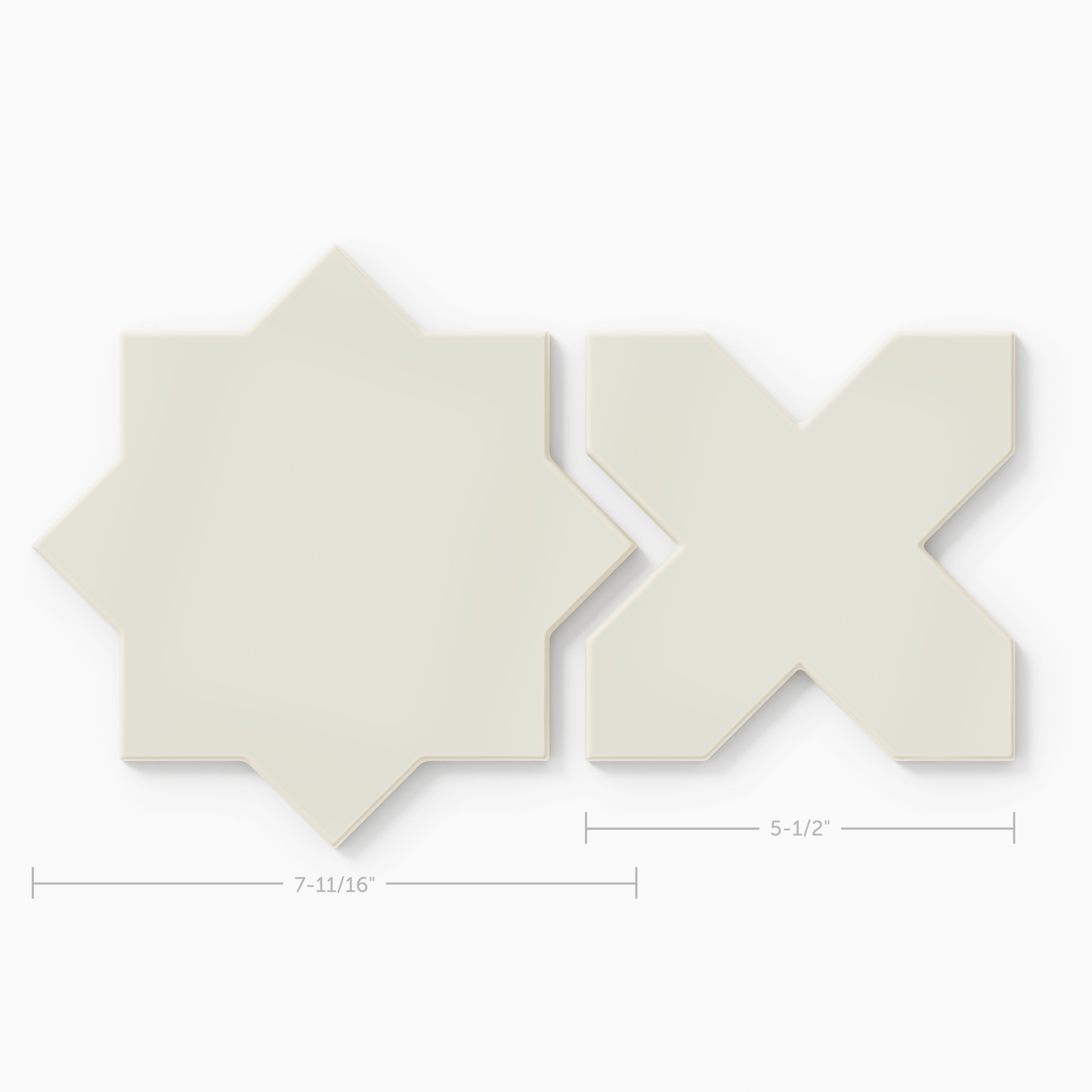 Star & Cross Original Ceramic Tile in Limewash Matte