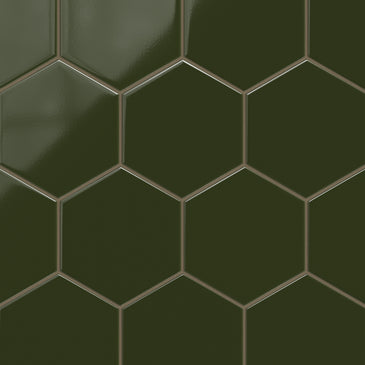 8" Hexagon Original Ceramic Tile in Lone Pine Gloss