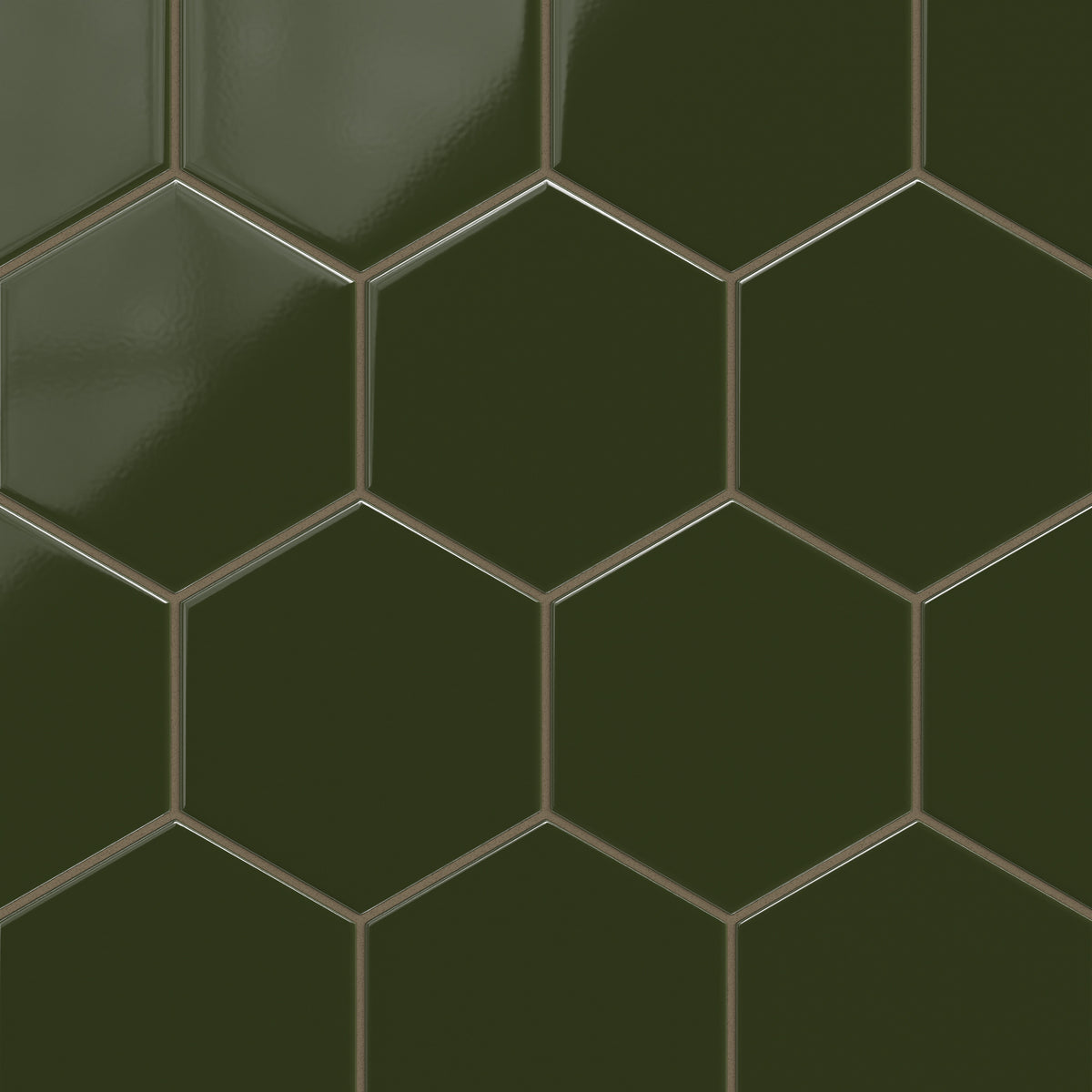 8" Hexagon Original Ceramic Tile in Lone Pine Gloss
