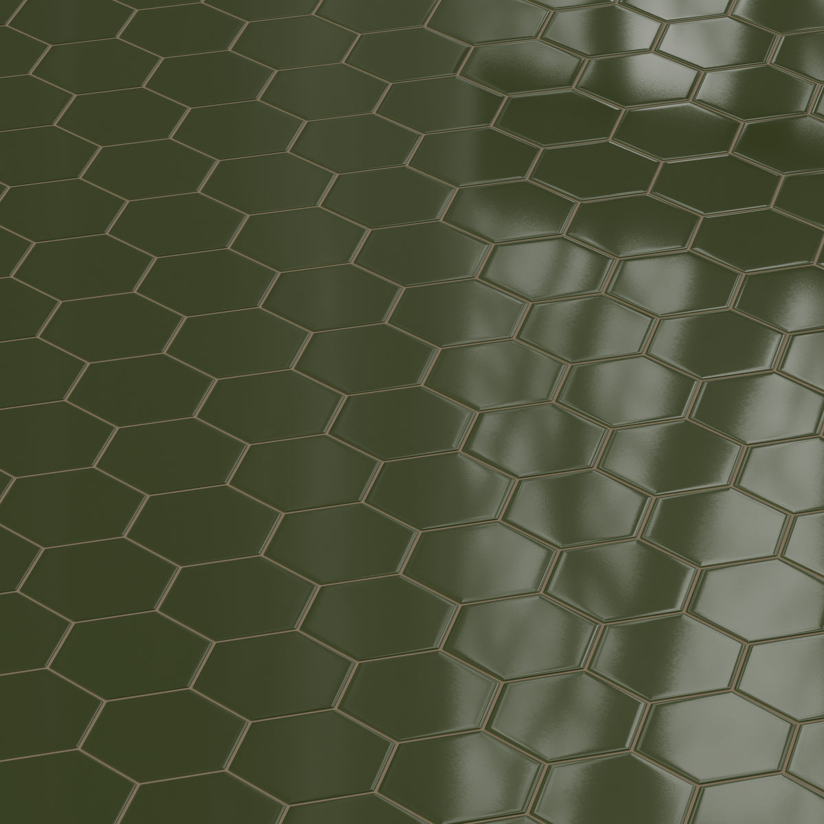8" Hexagon Original Ceramic Tile in Lone Pine Gloss