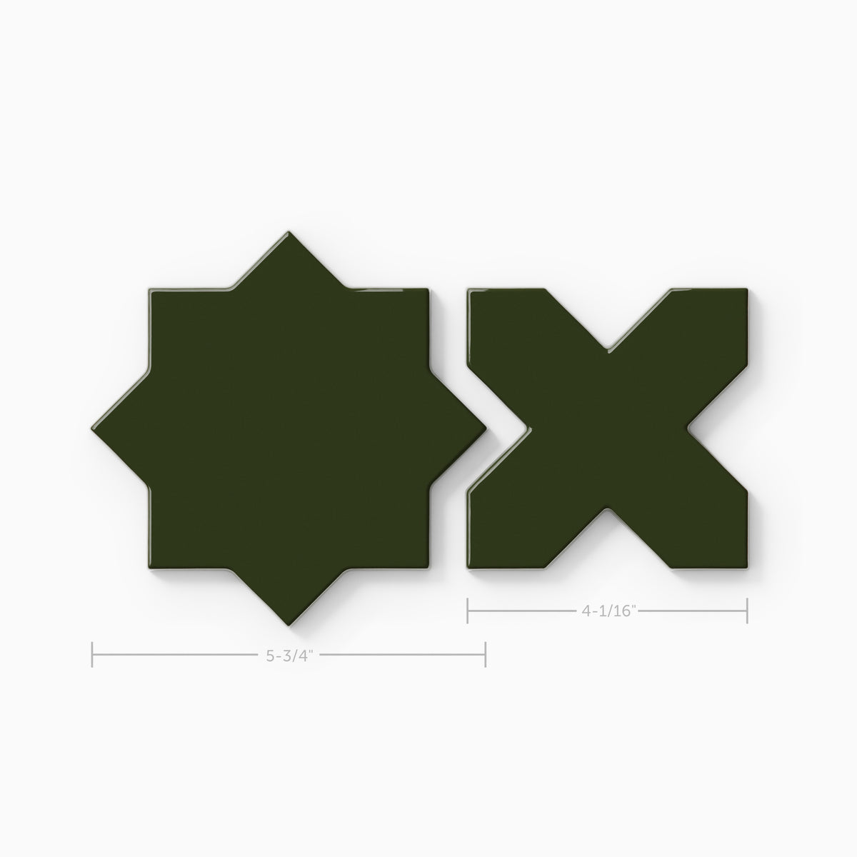 Mini Star & Cross Original Ceramic Tile in Lone Pine Gloss