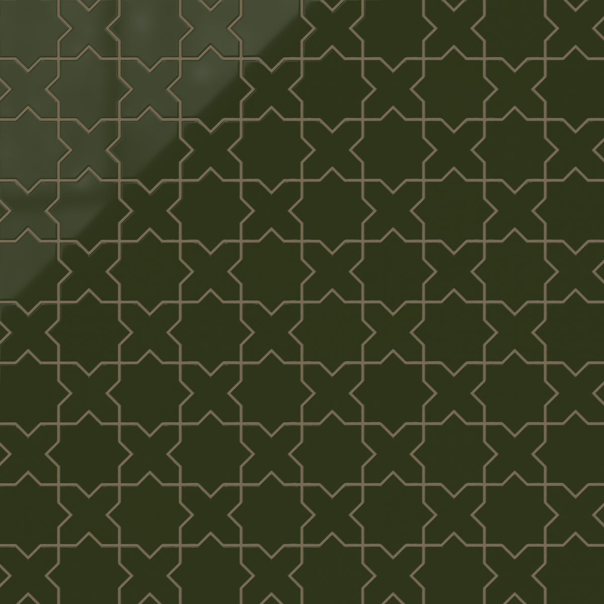 Mini Star & Cross Original Ceramic Tile in Lone Pine Gloss
