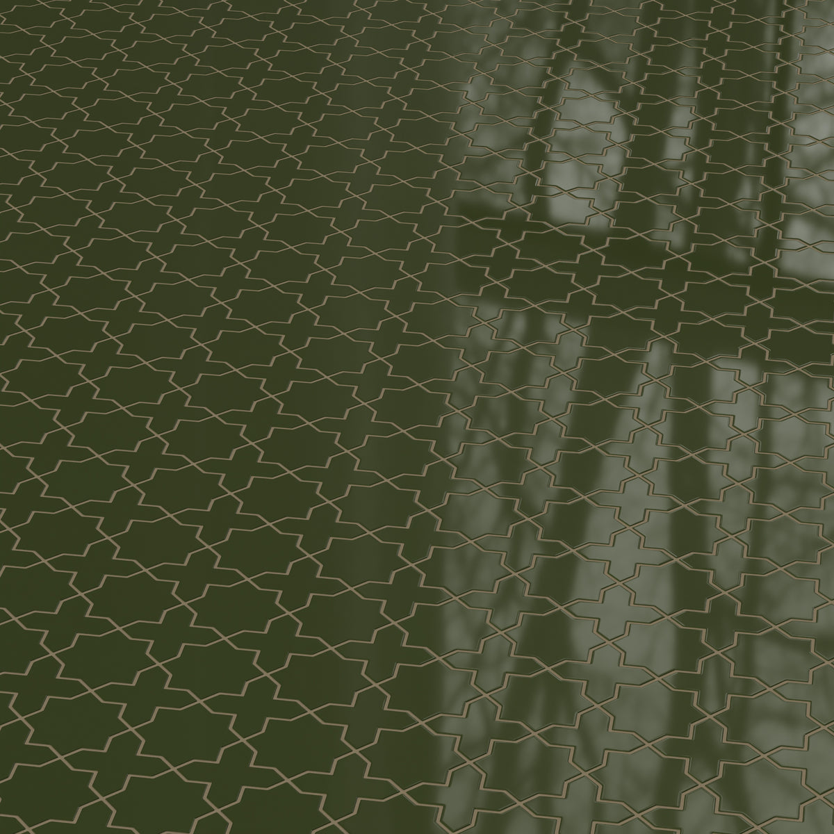 Mini Star & Cross Original Ceramic Tile in Lone Pine Gloss