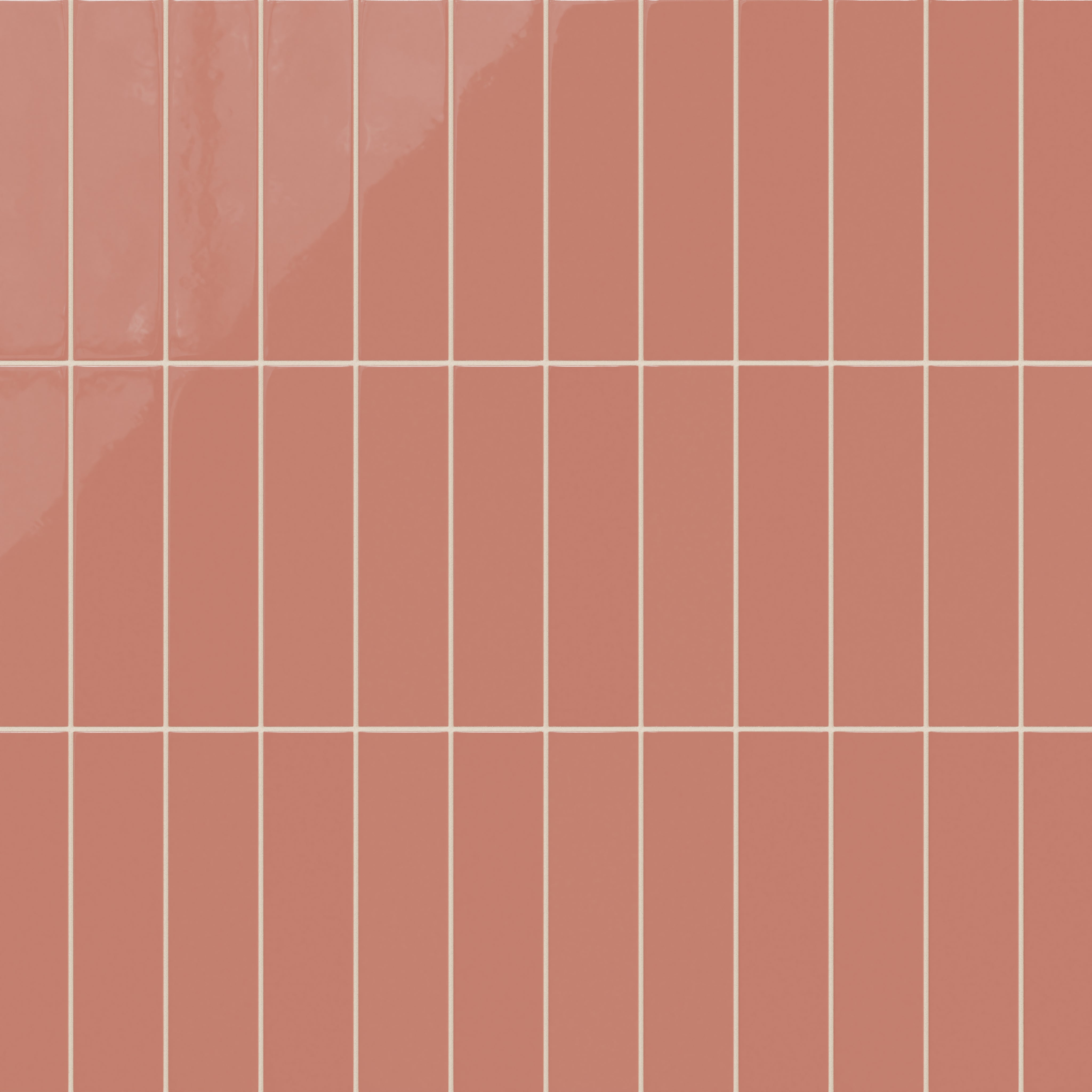 3x12 Natural Press Ceramic Tile in Madder Red Gloss