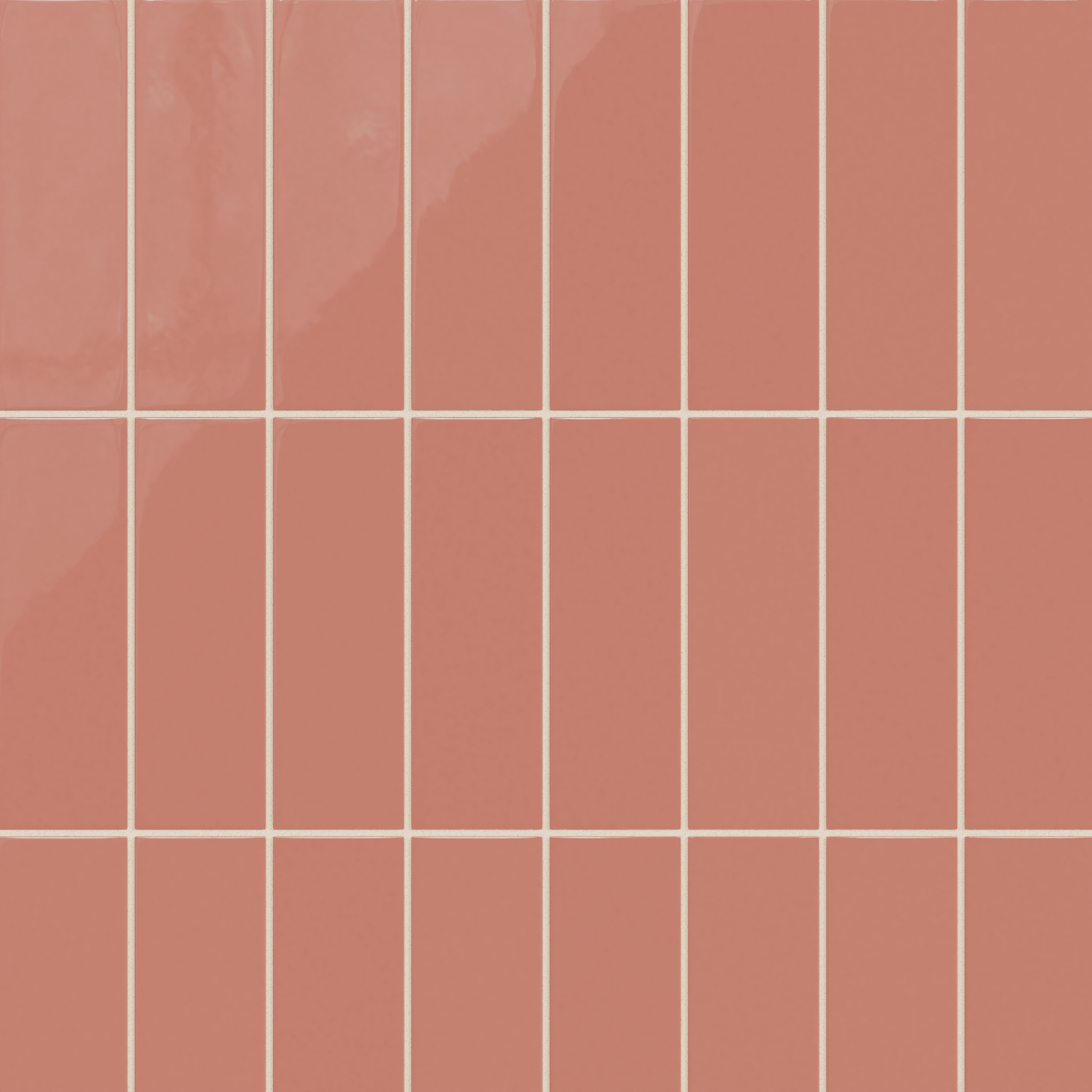 3x9 Natural Press Ceramic Tile in Madder Red Gloss