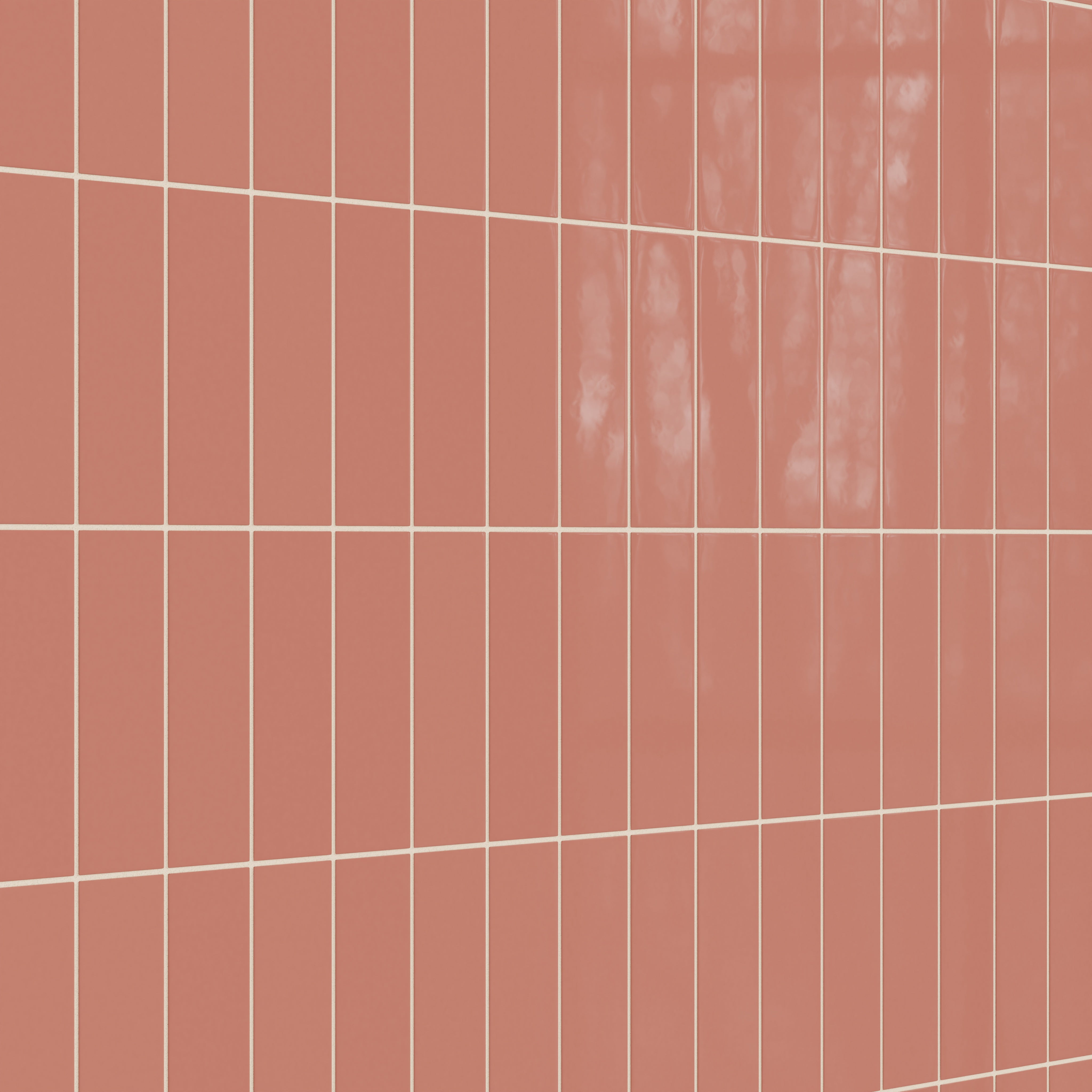 3x9 Natural Press Ceramic Tile in Madder Red Gloss