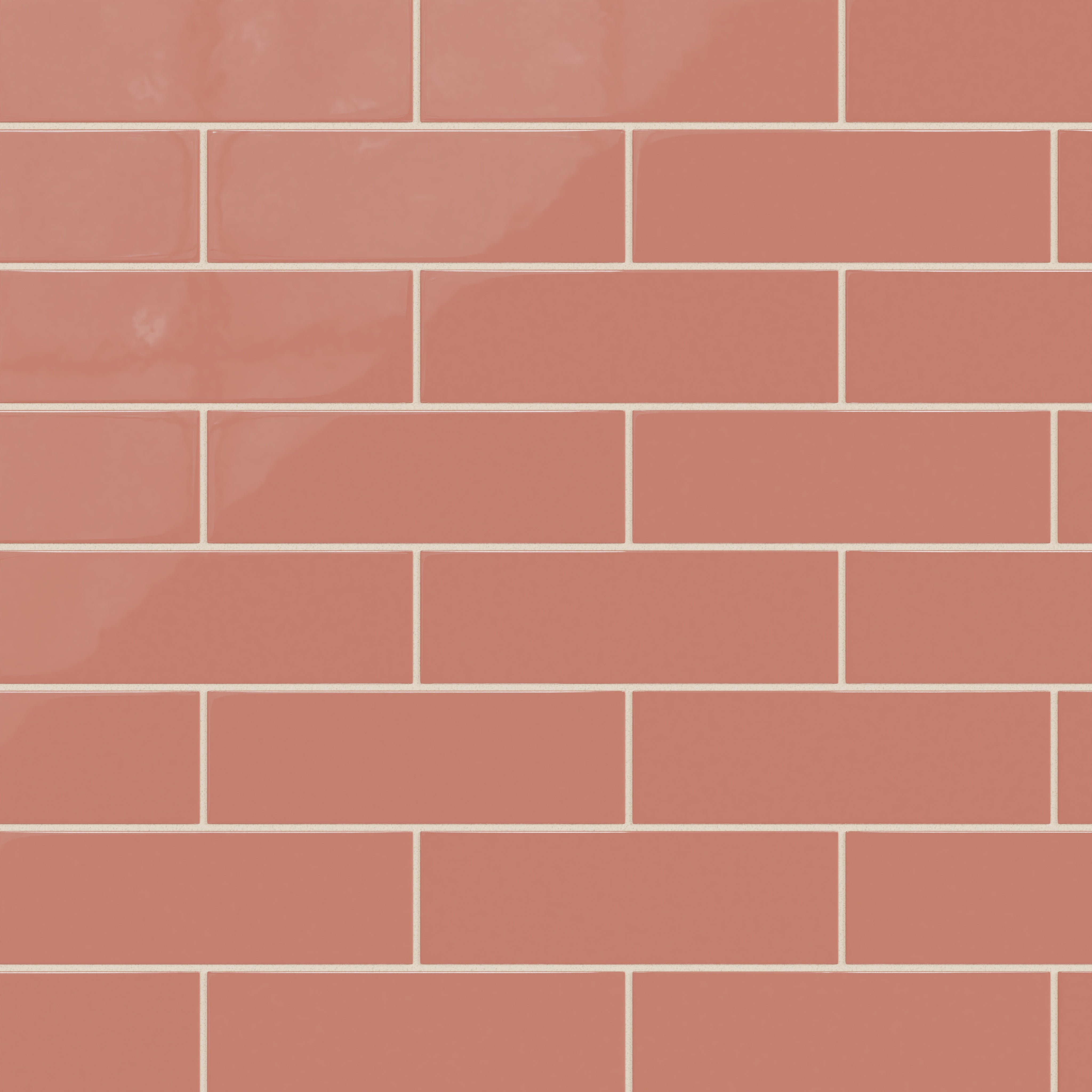 3x9 Natural Press Ceramic Tile in Madder Red Gloss