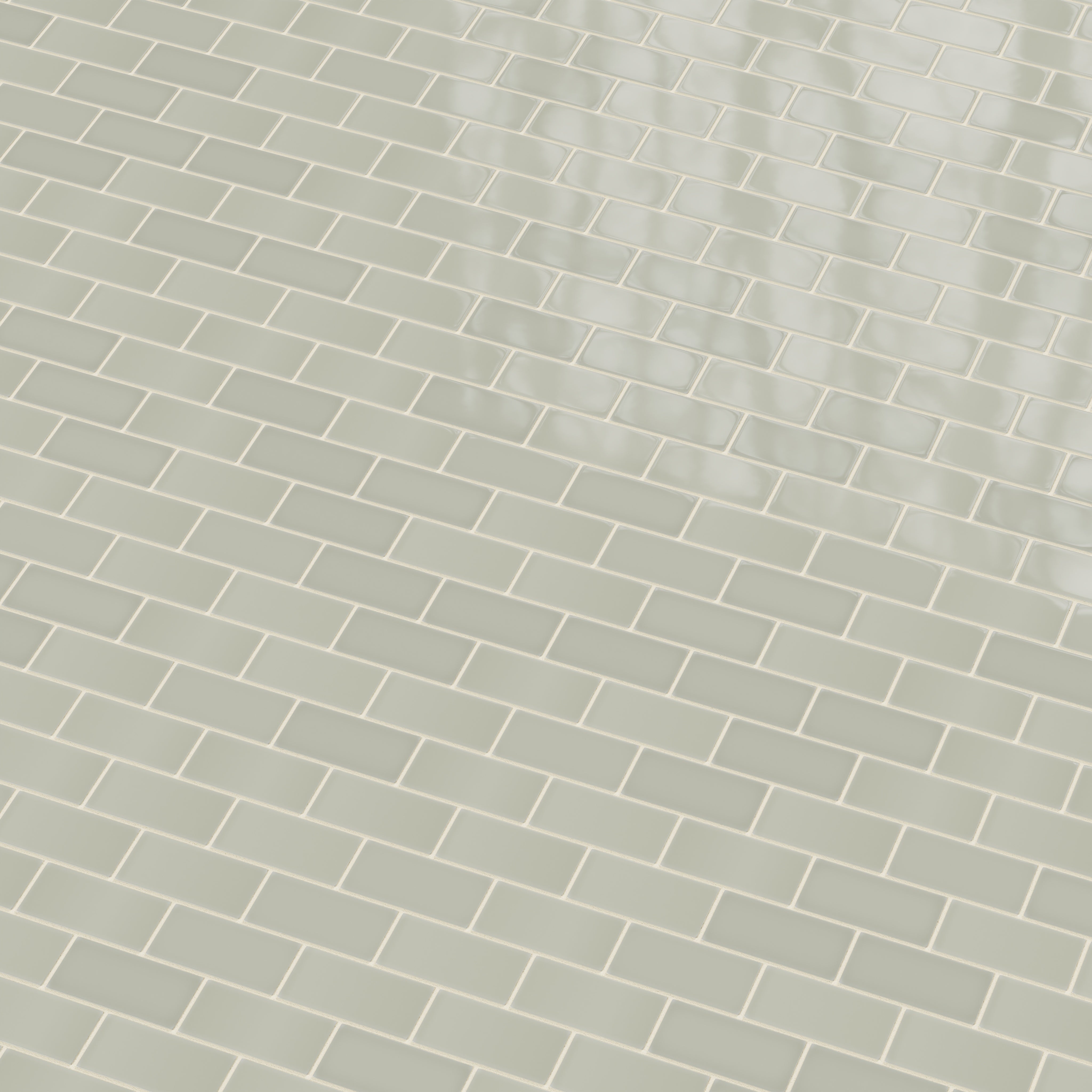 2x4 Half Offset Sheeted Natural Press Ceramic Mosaic Tile in Manzanita Gloss
