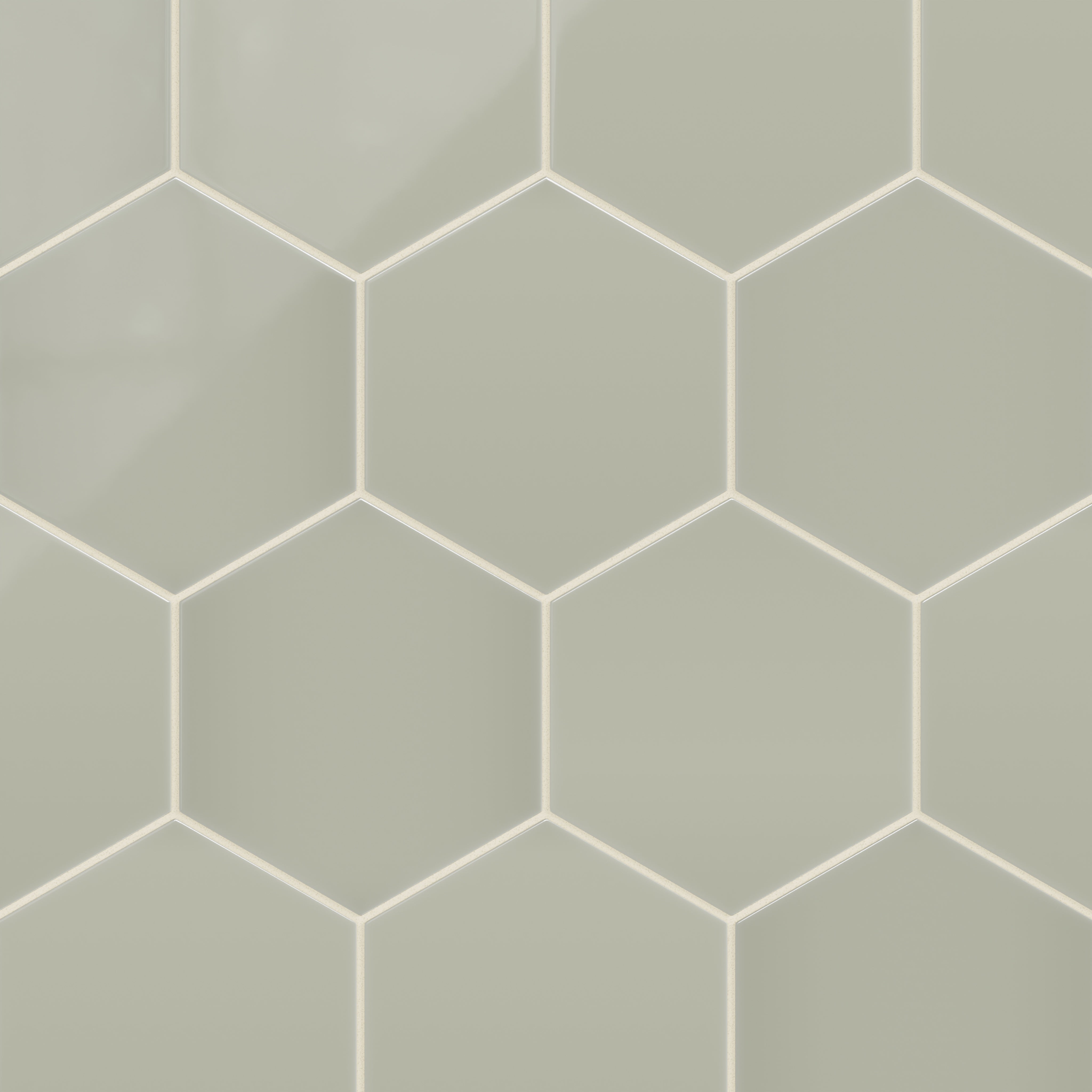 8" Hexagon Natural Press Ceramic Tile in Manzanita Gloss