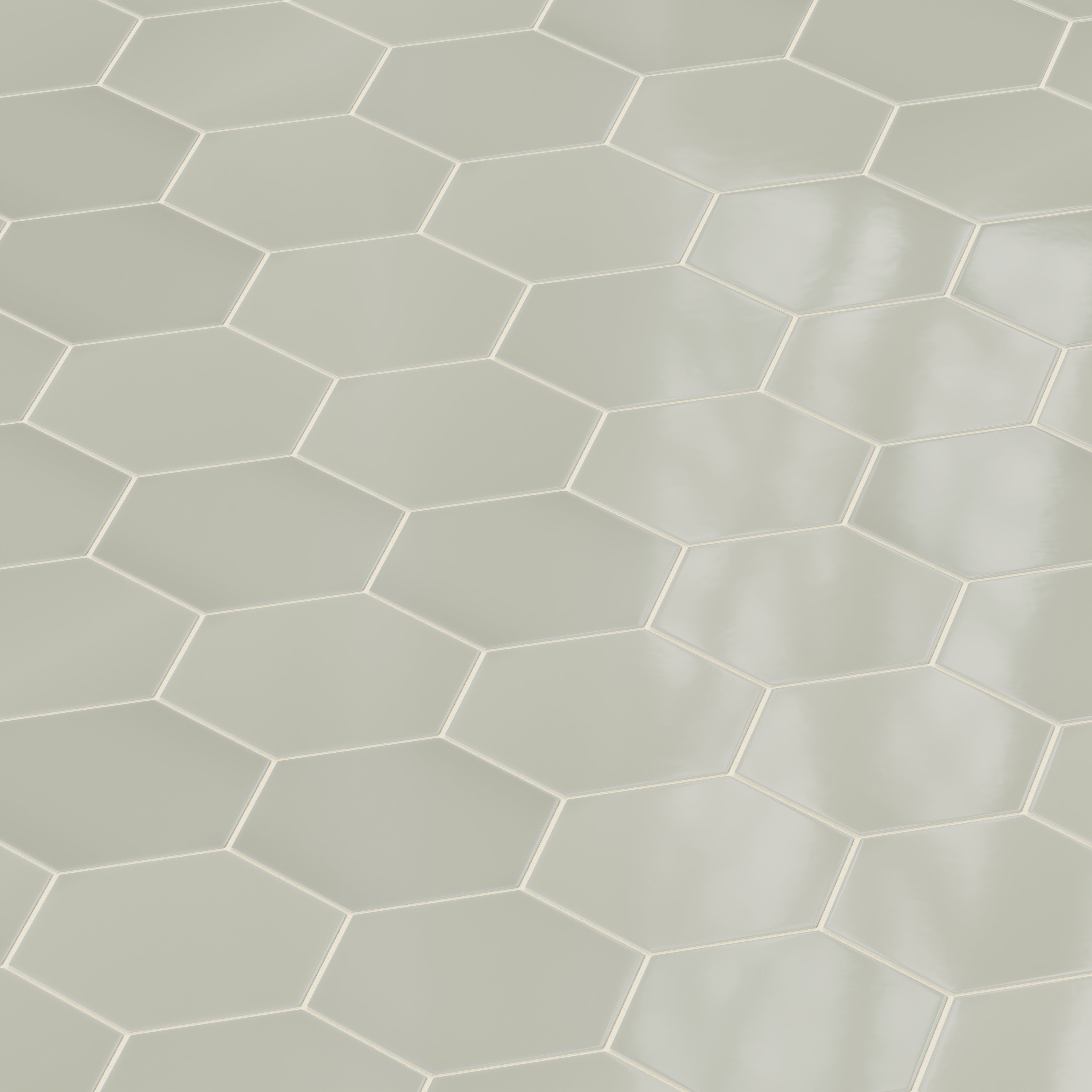 8" Hexagon Natural Press Ceramic Tile in Manzanita Gloss