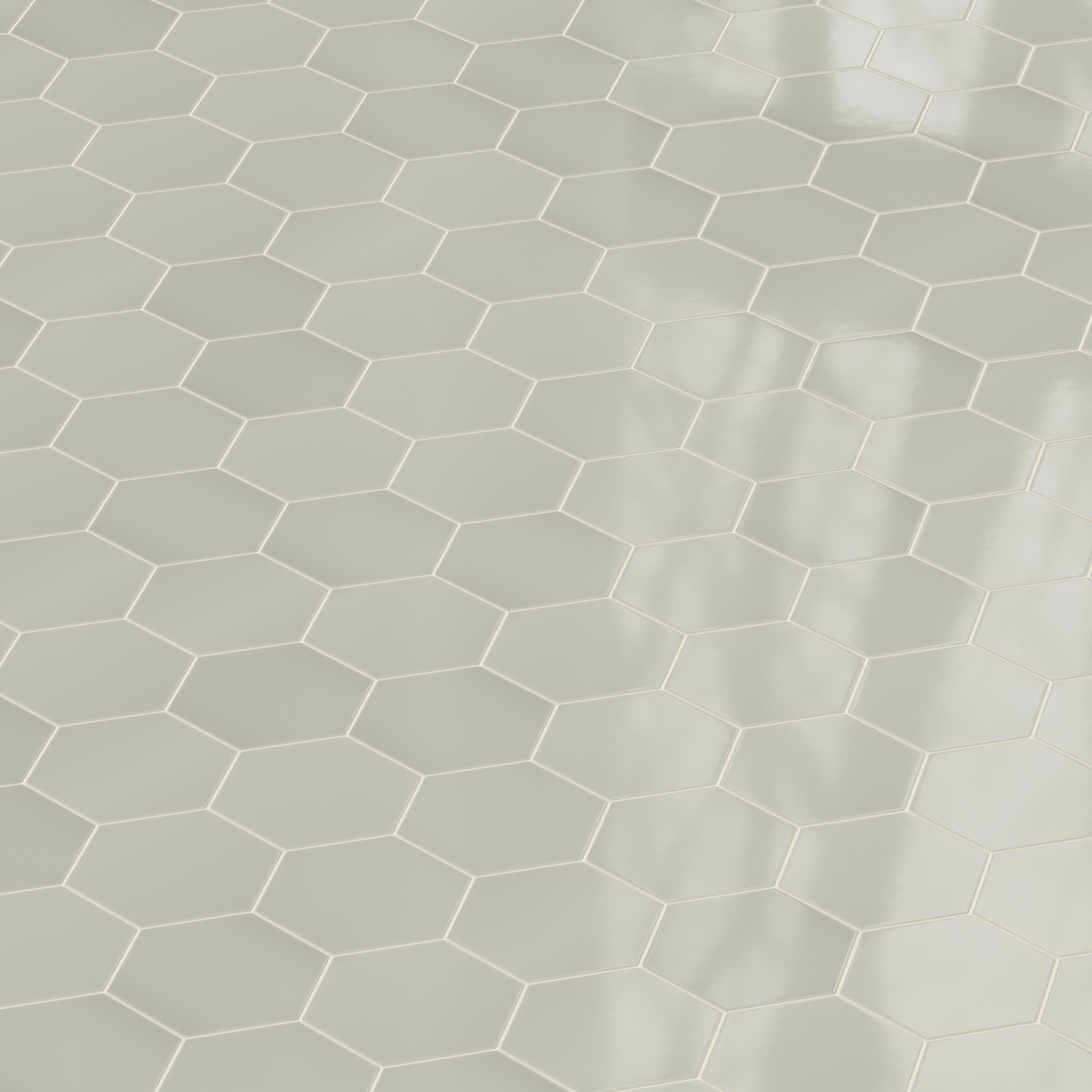 8" Hexagon Natural Press Ceramic Tile in Manzanita Gloss