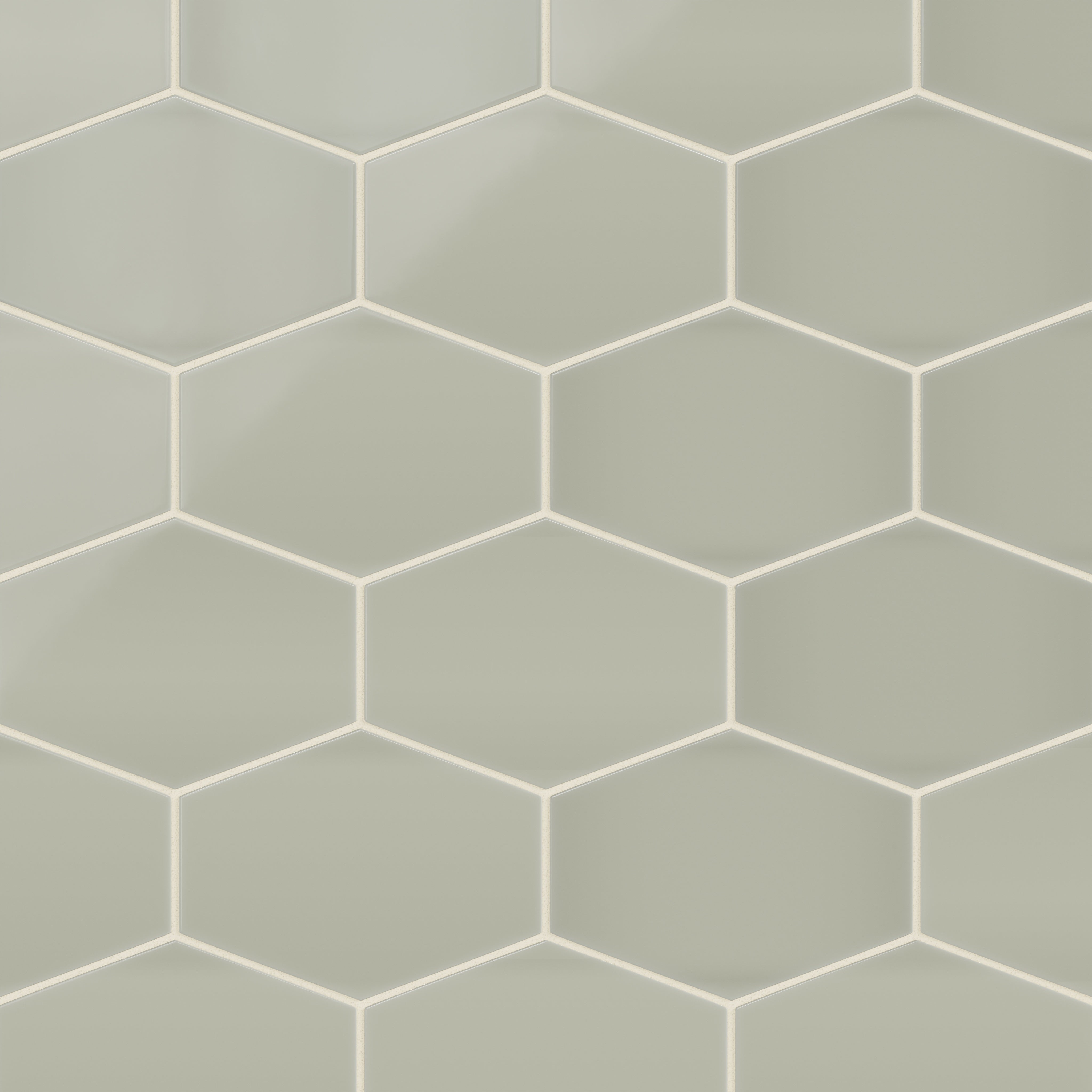 Elongated Hexagon Natural Press Ceramic Tile in Manzanita Gloss