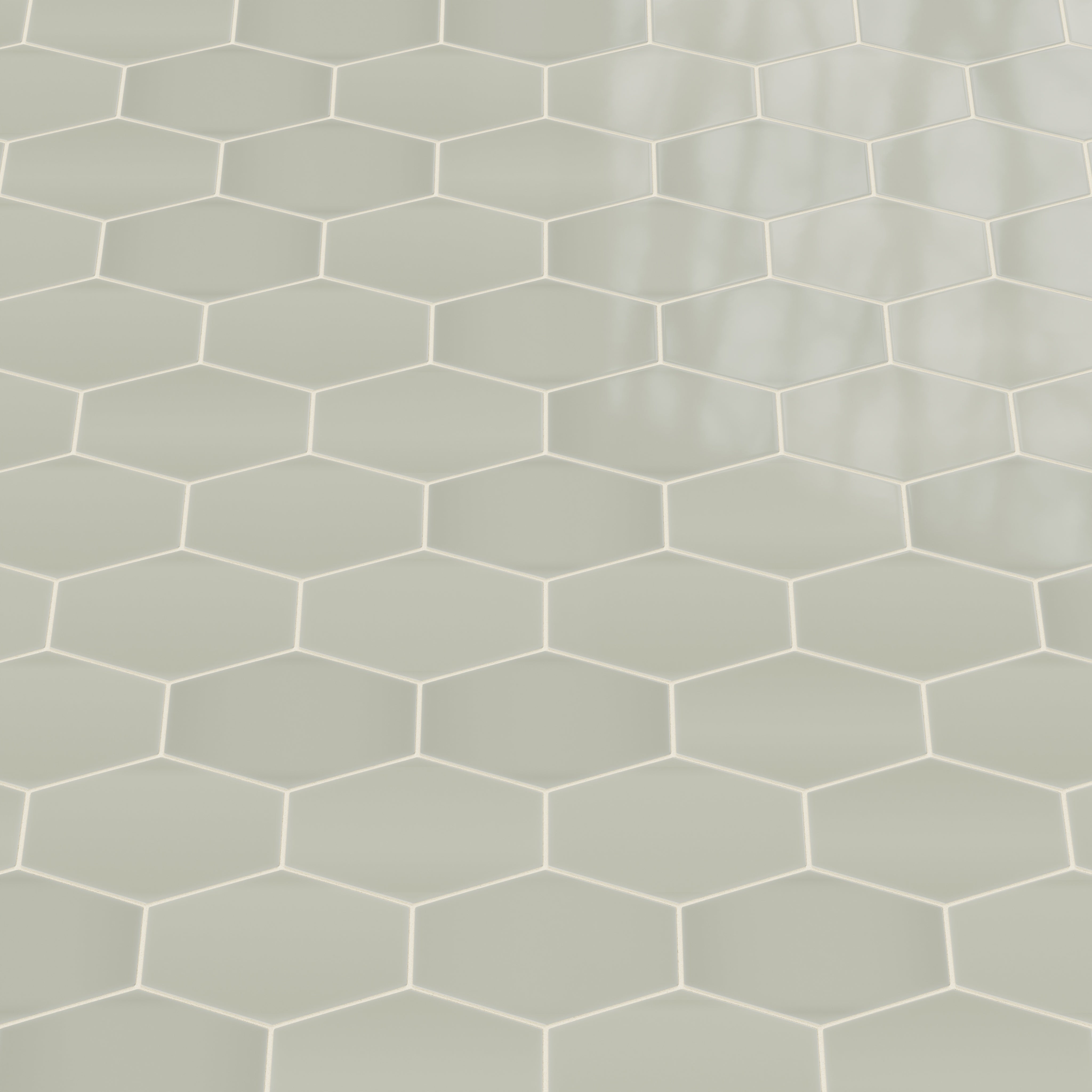 Elongated Hexagon Natural Press Ceramic Tile in Manzanita Gloss