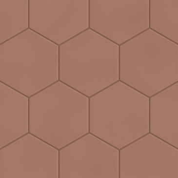 8" Hexagon Original Ceramic Tile in Mauve Matte