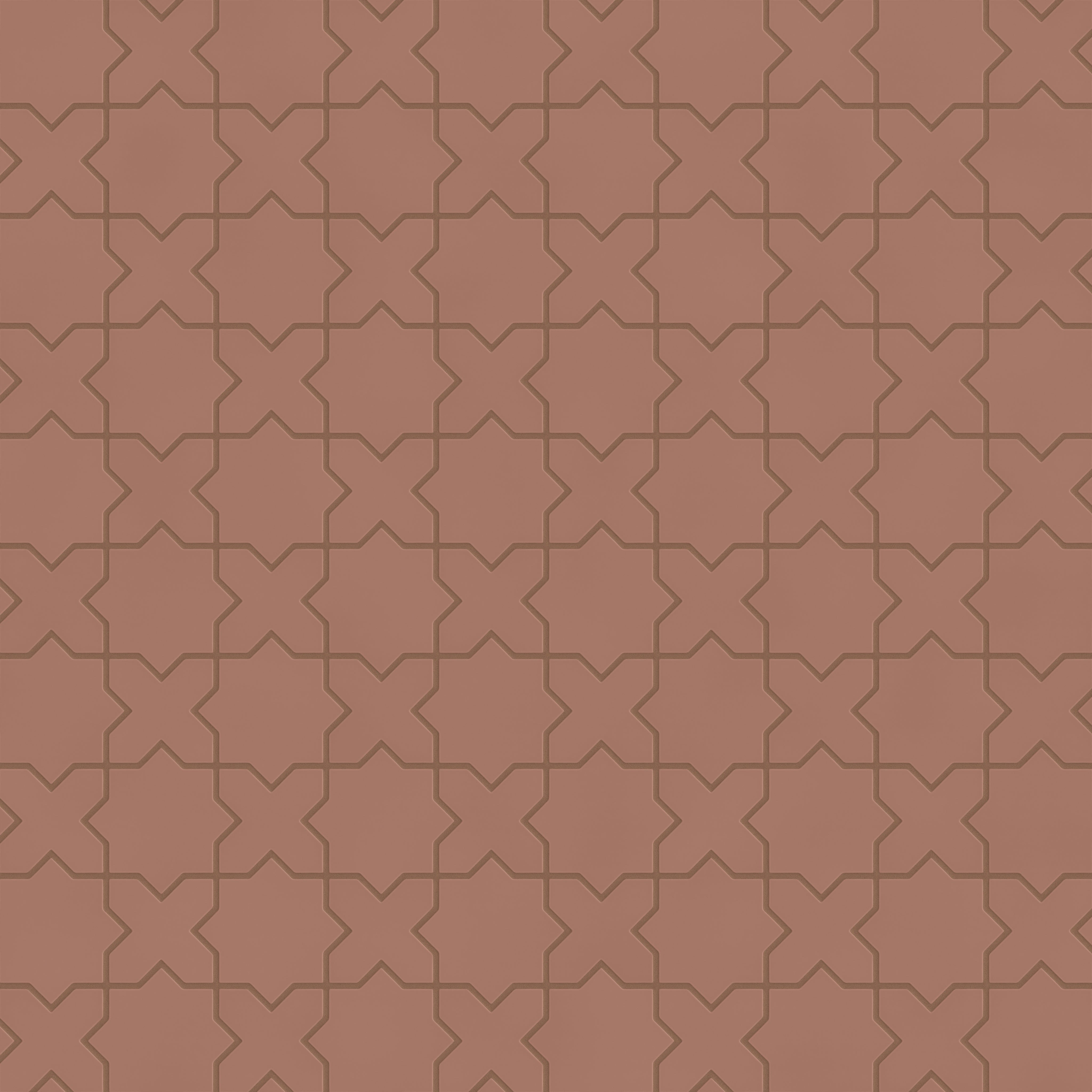 Mini Star & Cross Original Ceramic Tile in Mauve Matte